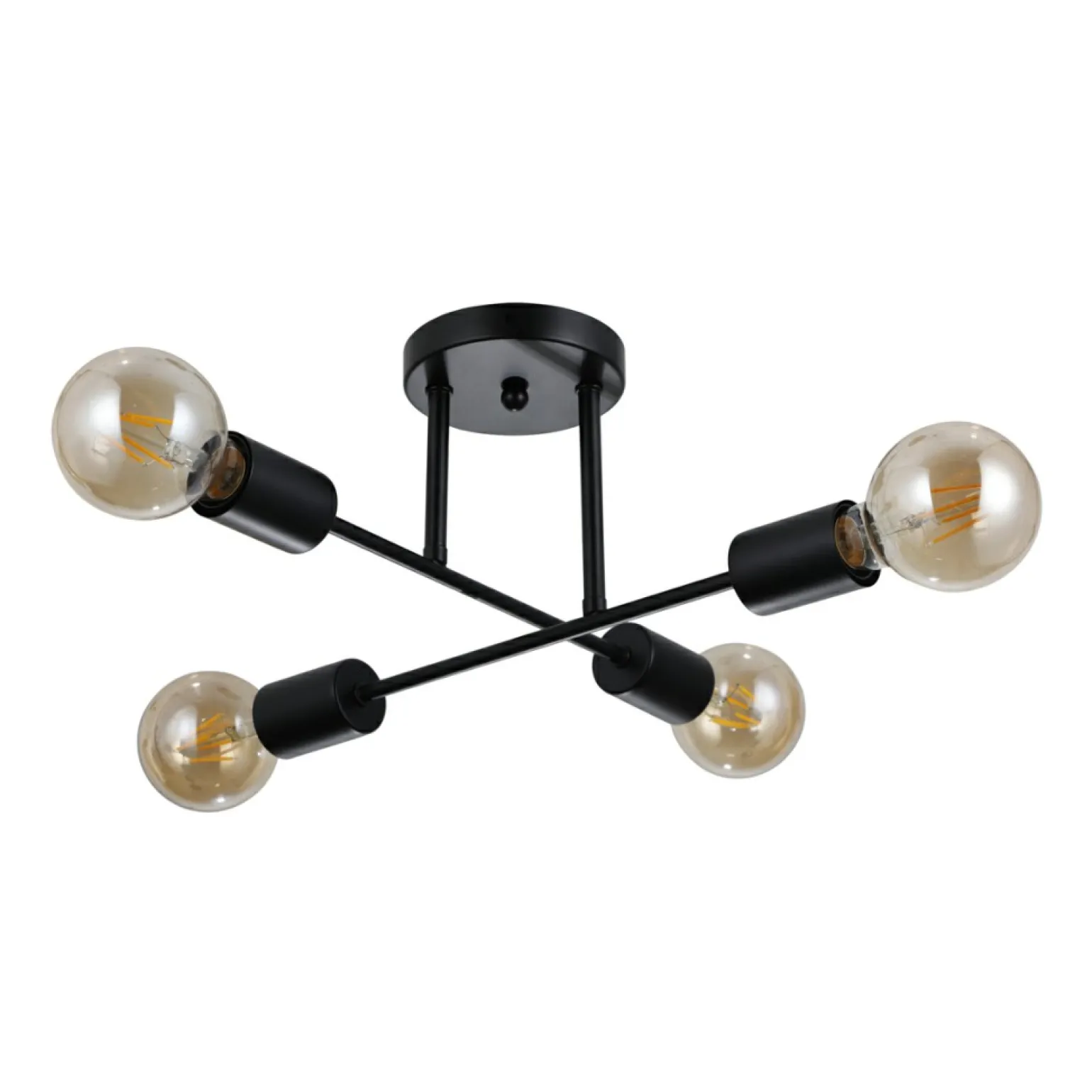 New Minimalistyczna lampa sufitowa bez kloszy PND-4052-4-BL z serii FORMIO Żyrandole Nowoczesne