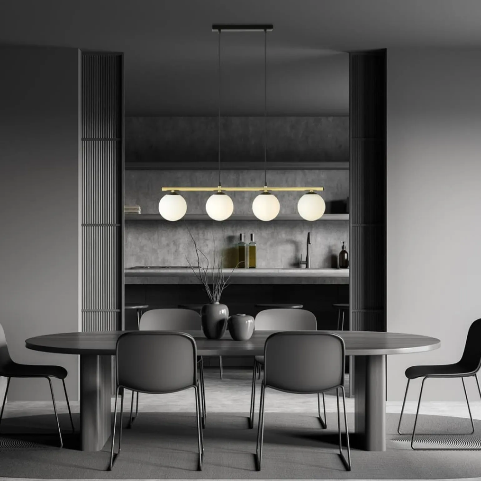 Sale Minimalistyczna lampa wisząca and wyspę kuchenną 1254/4 z serii ALLORA Żyrandole Nowoczesne