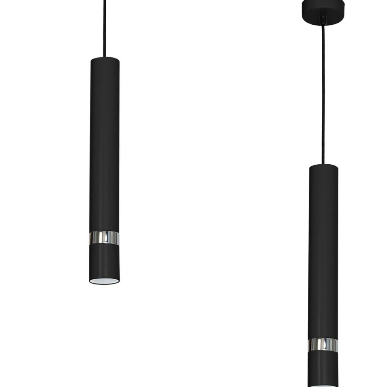 Best Sale Minimalistyczna lampa wisząca, czarna tuba MLP1413 JOKER | Kaja Żyrandole Nowoczesne