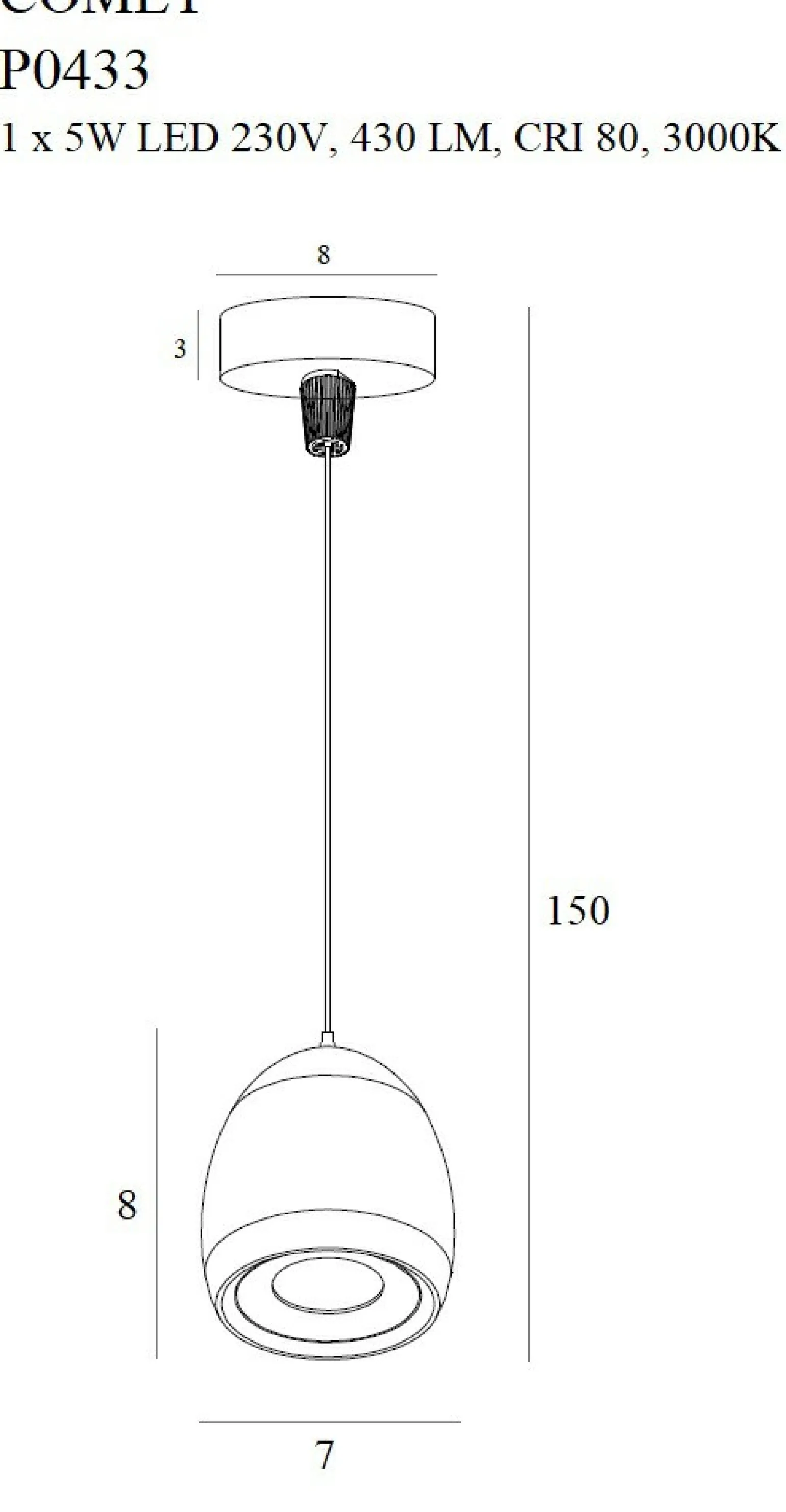 Best Sale Minimalistyczna lampa wisząca MX P0433 COMET | Kaja Oświetlenie Żyrandole Nowoczesne