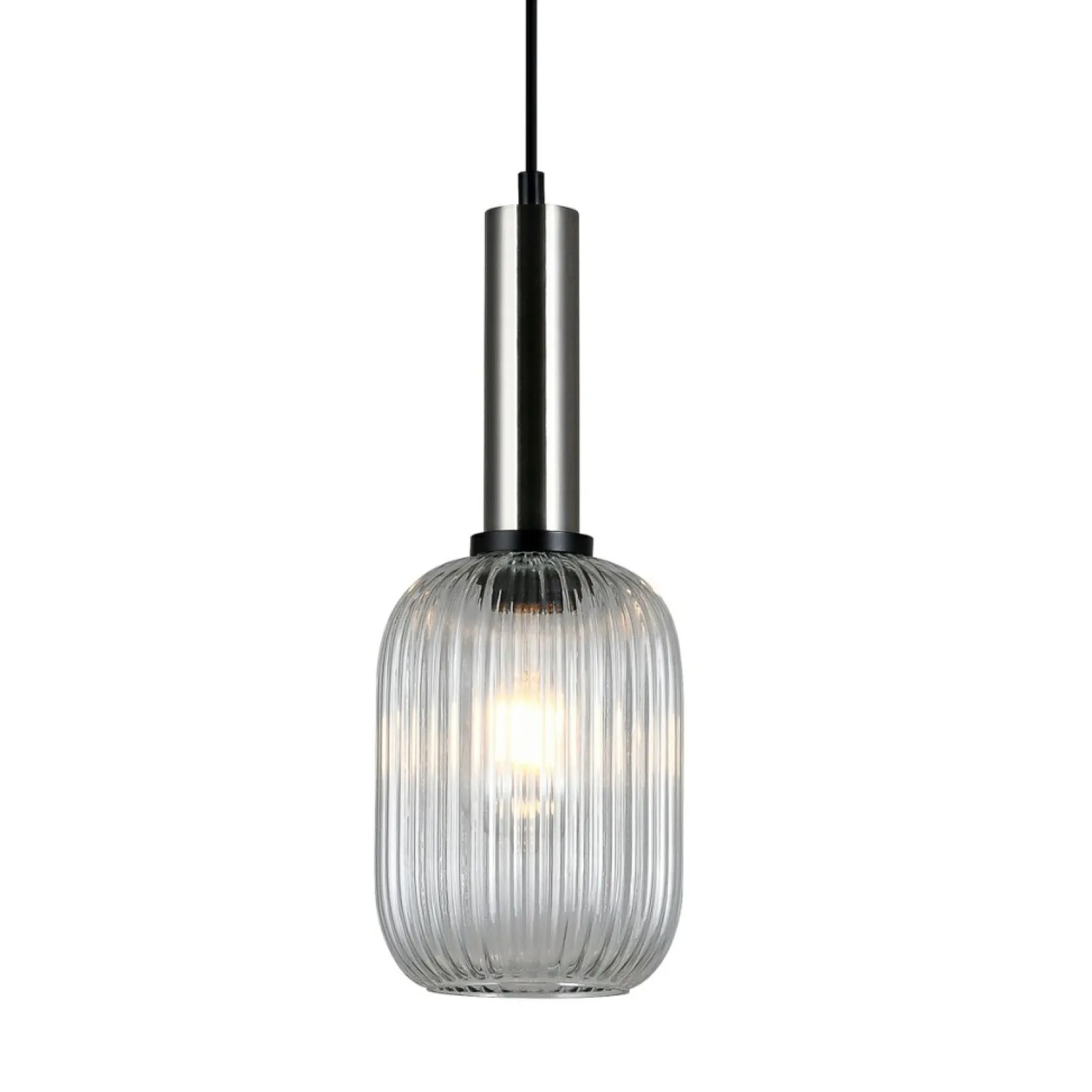 Outlet Minimalistyczna lampa wisząca PND-5588-1M-SC+CL ANTIOLA | Kaja Żyrandole Nowoczesne
