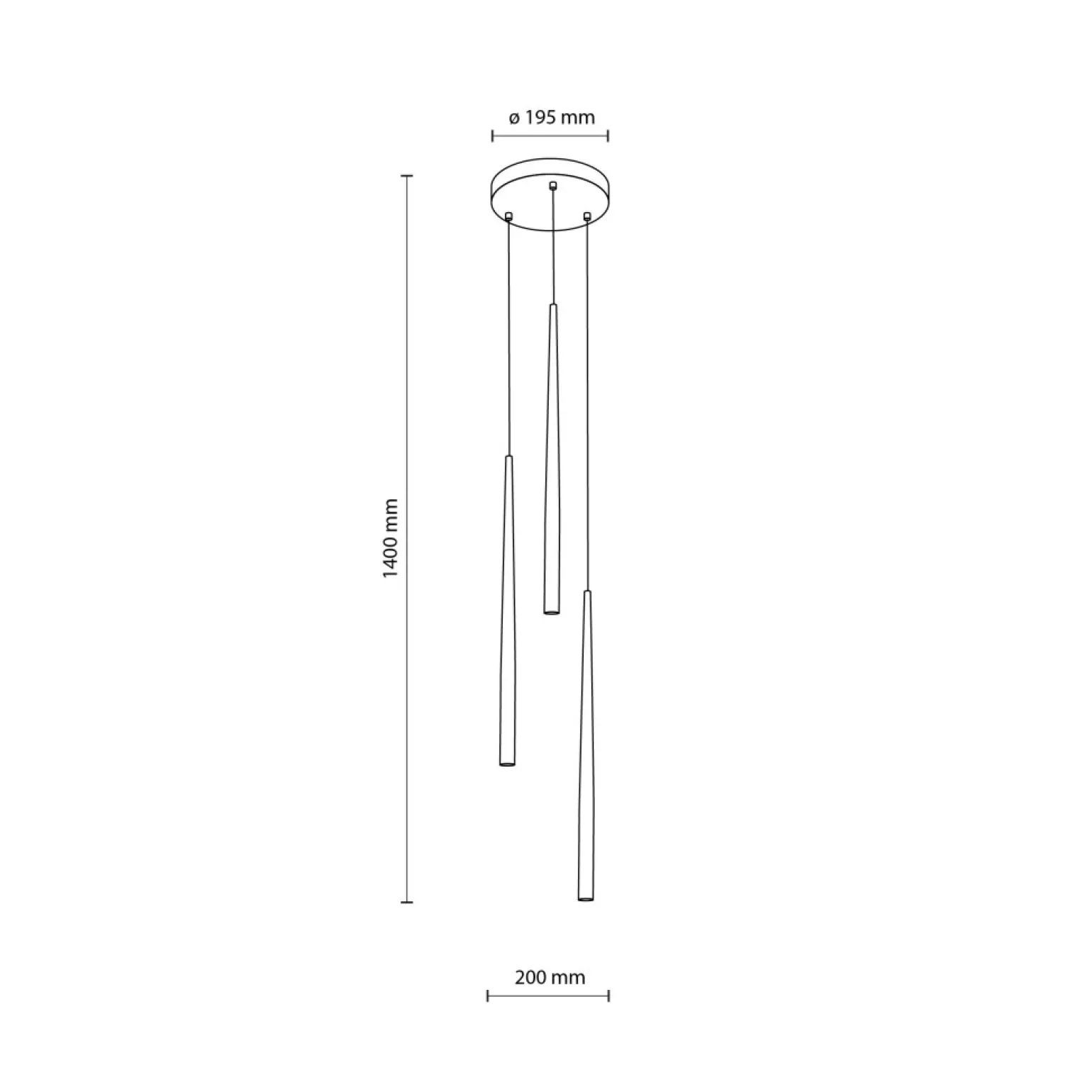 Shop Minimalistyczna lampa wisząca z tubami TK 10113 PIANO BLACK | Kaja Żyrandole Nowoczesne