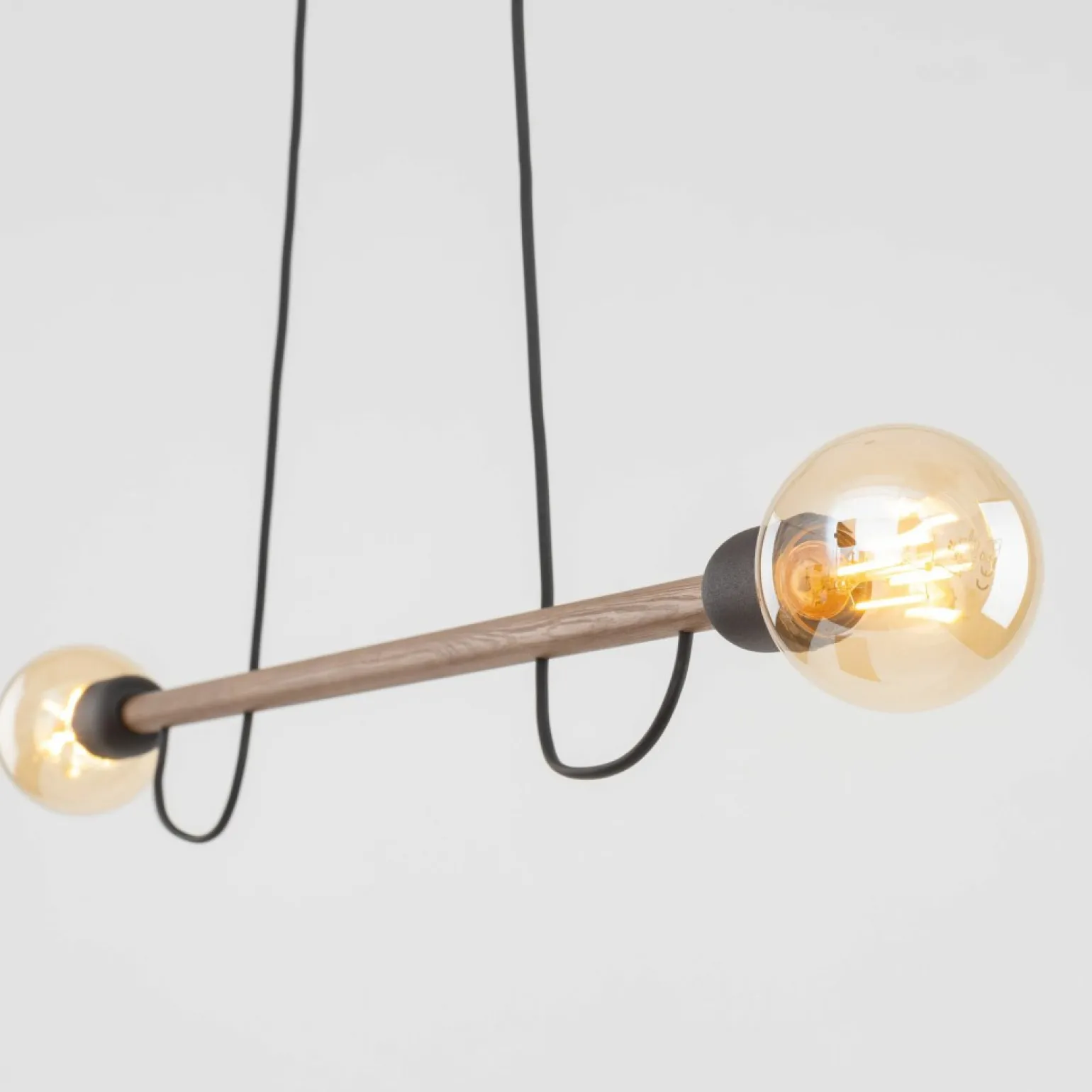 Clearance Minimalistyczna lampa z drewnianym ramieniem TK 4948 serii HELIX WOOD Żyrandole Nowoczesne