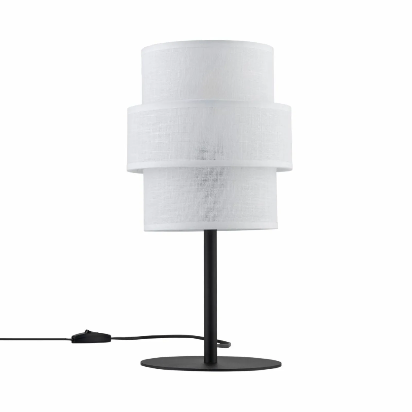 Sklep Kaja Minimalistyczna lampka na szafkę nocną TK 5893 CALISTO WHITE | Kaja* Lampki Stołowe Z Abażurem | Tradycyjne Lampki Stołowe