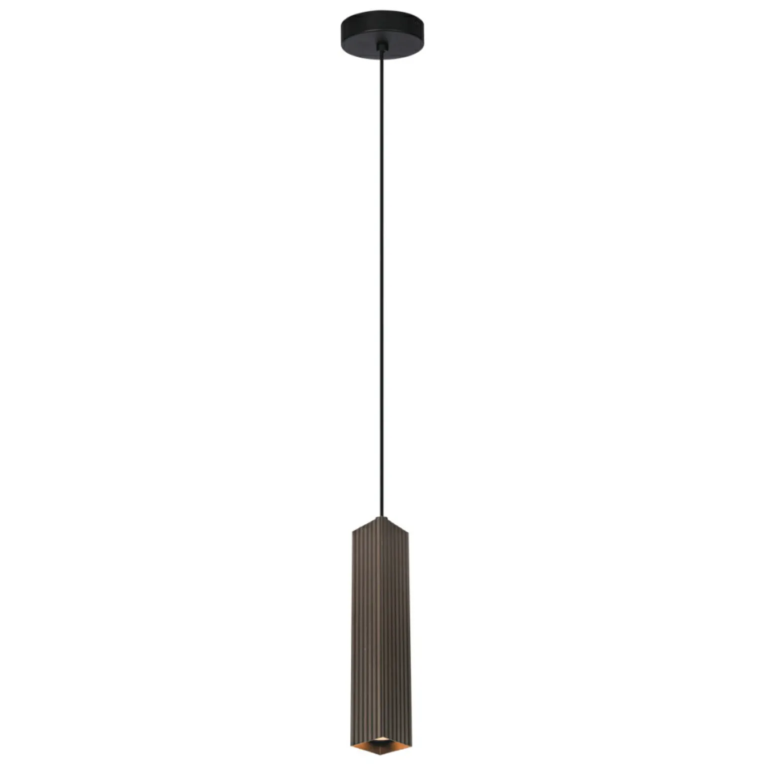 Discount Minimalistyczna, prosta lampa wisząca PND-37492-1-BRO TECNO | Kaja Żyrandole Nowoczesne