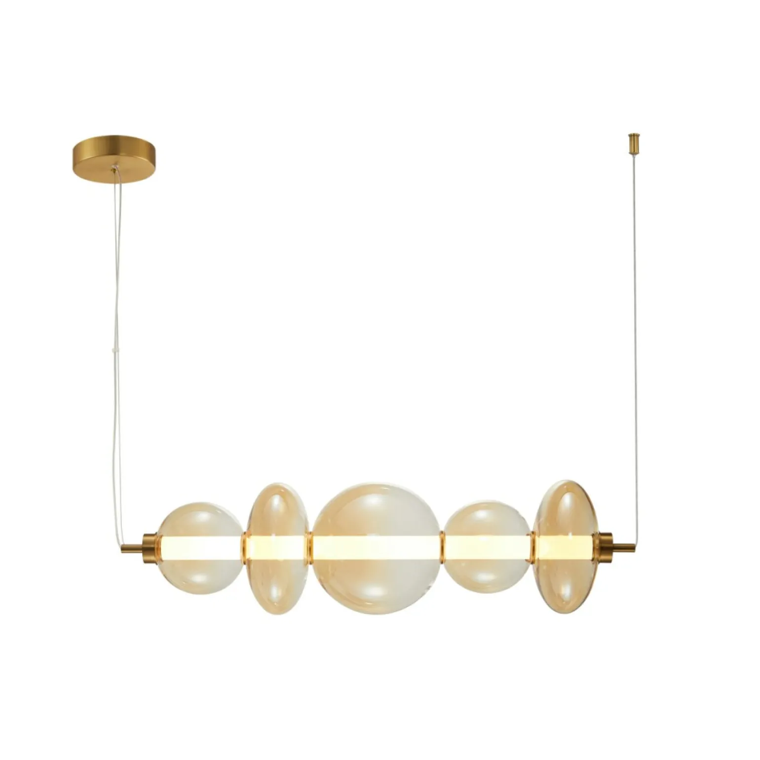 Fashion Modernistyczna lampa LED nad stół PND-24352-40W-AB-AMB SONTE | Kaja Żyrandole Nowoczesne