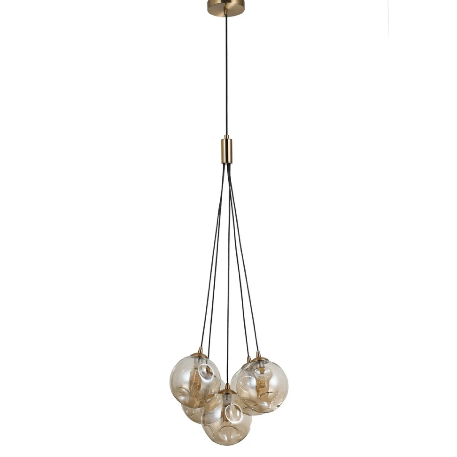 Flash Sale Modernistyczna lampa wisząca do salonu PND-54456-5-HB-AMB PERLOS Żyrandole Nowoczesne