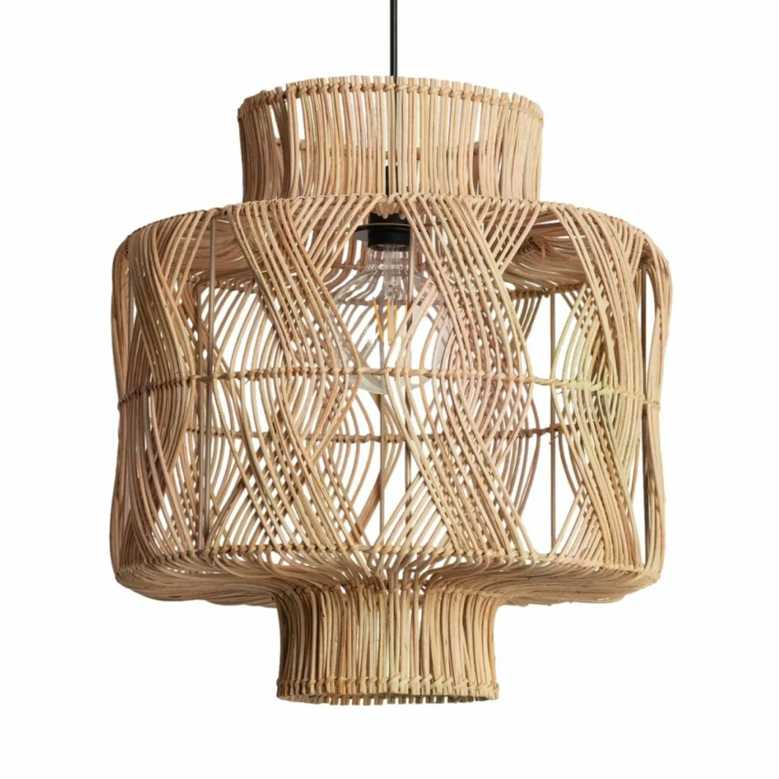 Store Naturalna lampa z plecionym abażurem ABR-LW23-BH-E27 BOHO | Kaja Żyrandole Nowoczesne