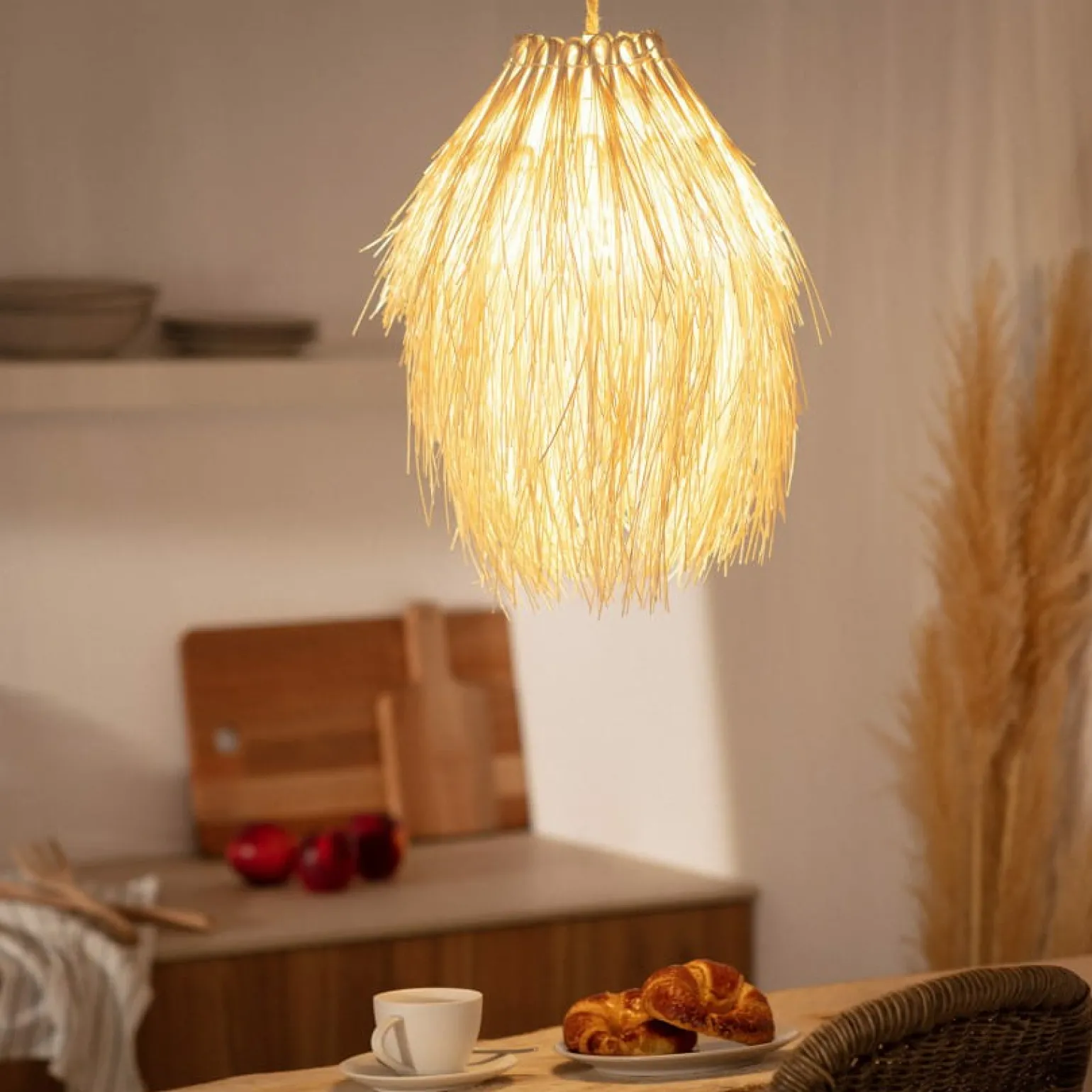 Shop Nieregularna, naturalna lampa wisząca ABR-NLW33-BH-E27 BOHO | Kaja Żyrandole Nowoczesne