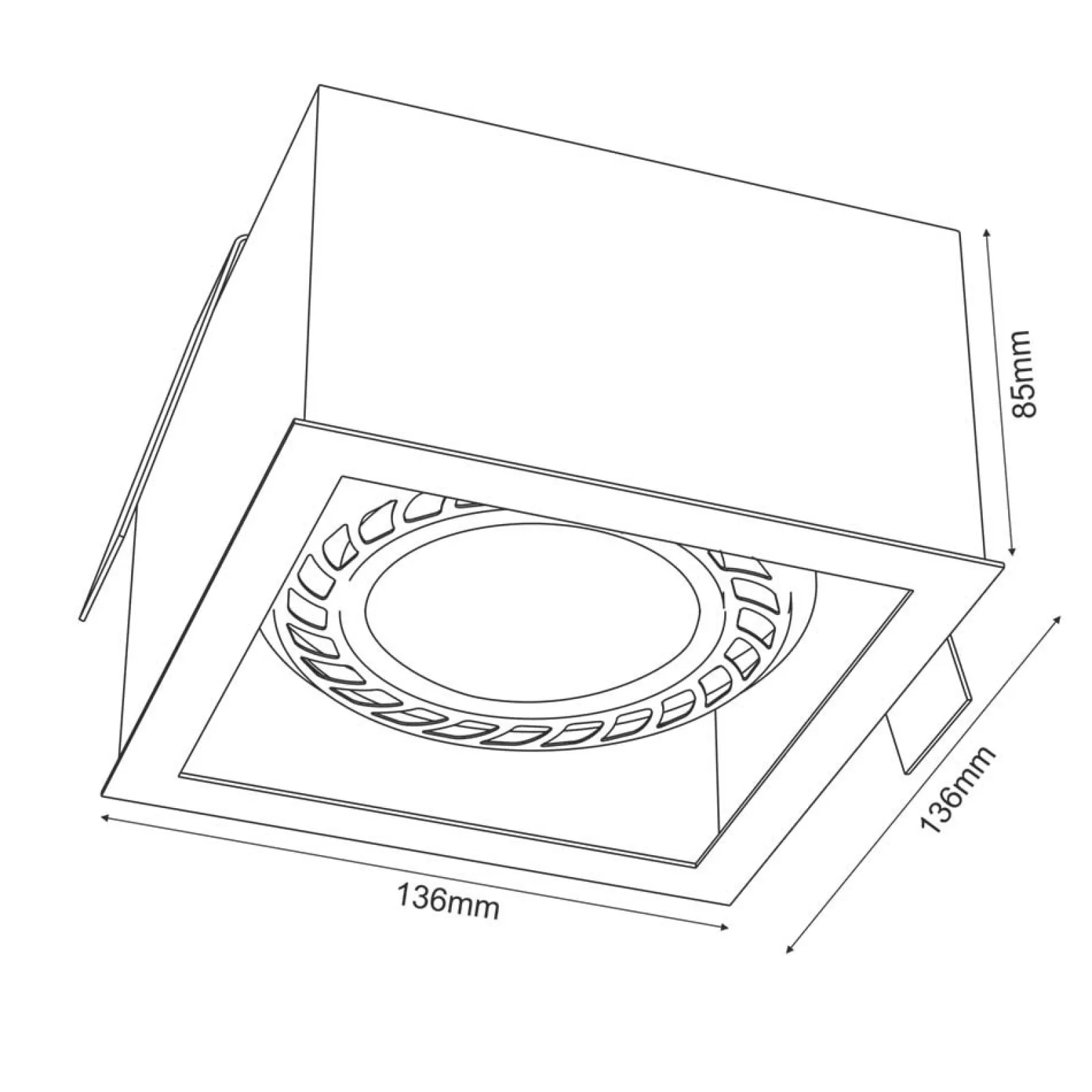 Sklep Kaja Nieruchome oczko 13,6x13,6cm GU10/ES111 ANT 3272 z serii CAGE | Kaja* Oprawy Podtynkowe