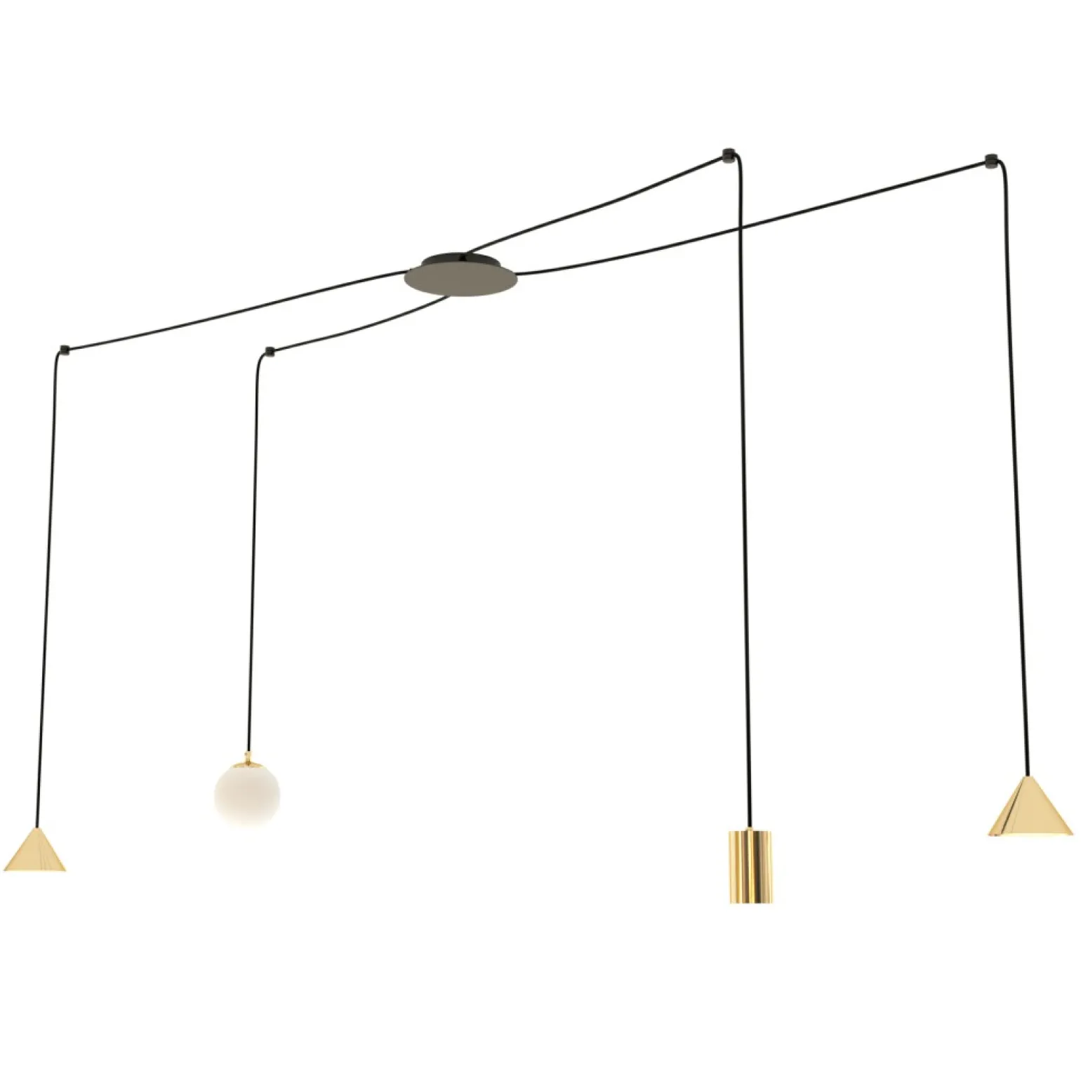 Cheap Nietuzinkowa lampa wisząca pająk 1350/4 FUJI 4 GOLD | Kaja Oświetlenie Żyrandole Nowoczesne
