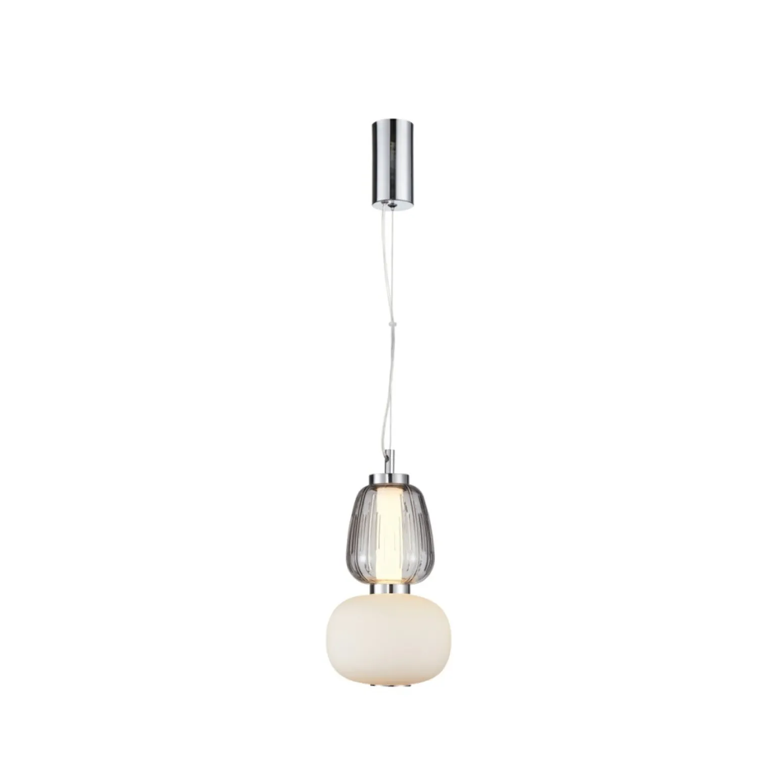 Outlet Nietuzinkowa, ledowa lampa wisząca PND-98374-18W-CH ERIS | Kaja Żyrandole Nowoczesne