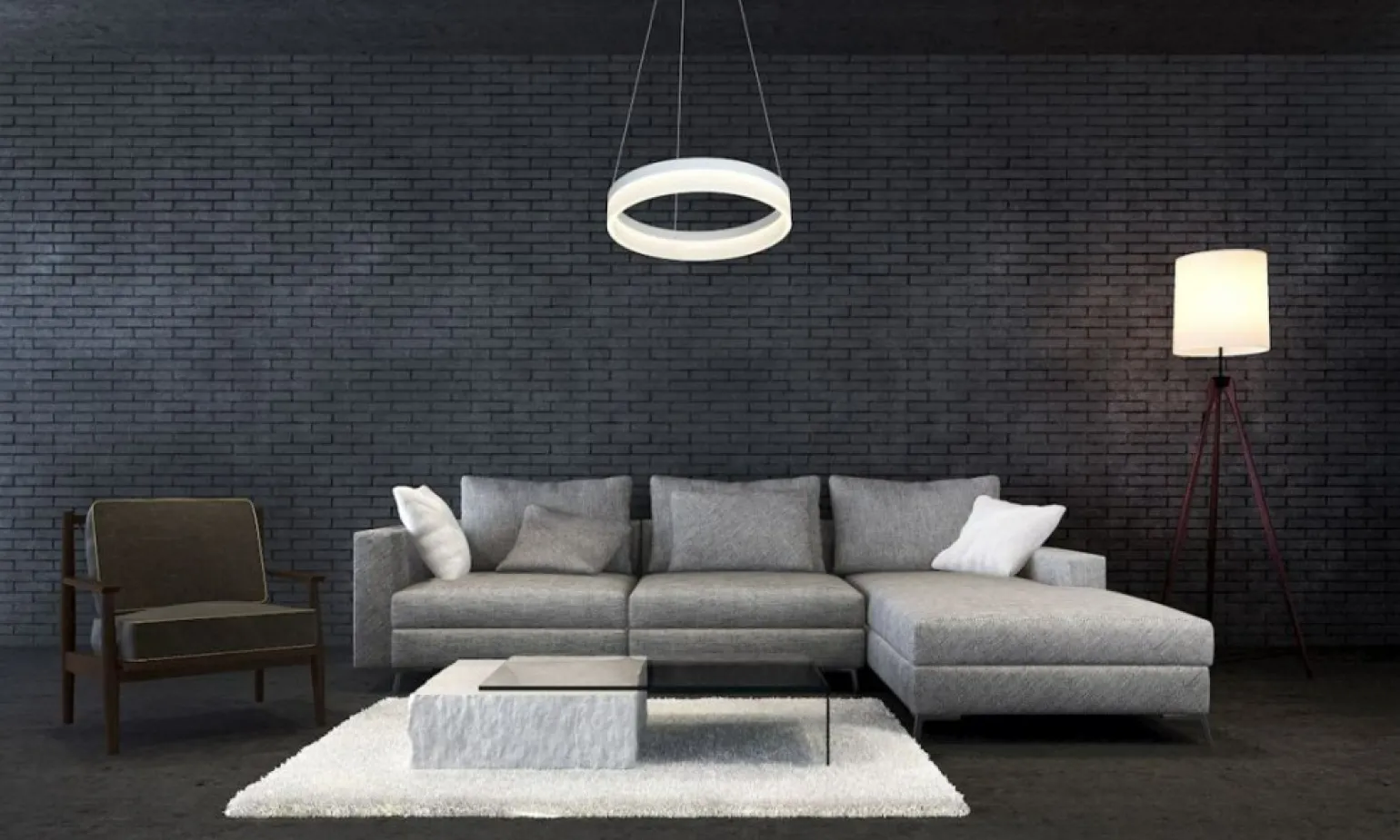Shop Nowoczesna, biała lampa wisząca LED ⌀40cm ML405 RING | Kaja Żyrandole Nowoczesne