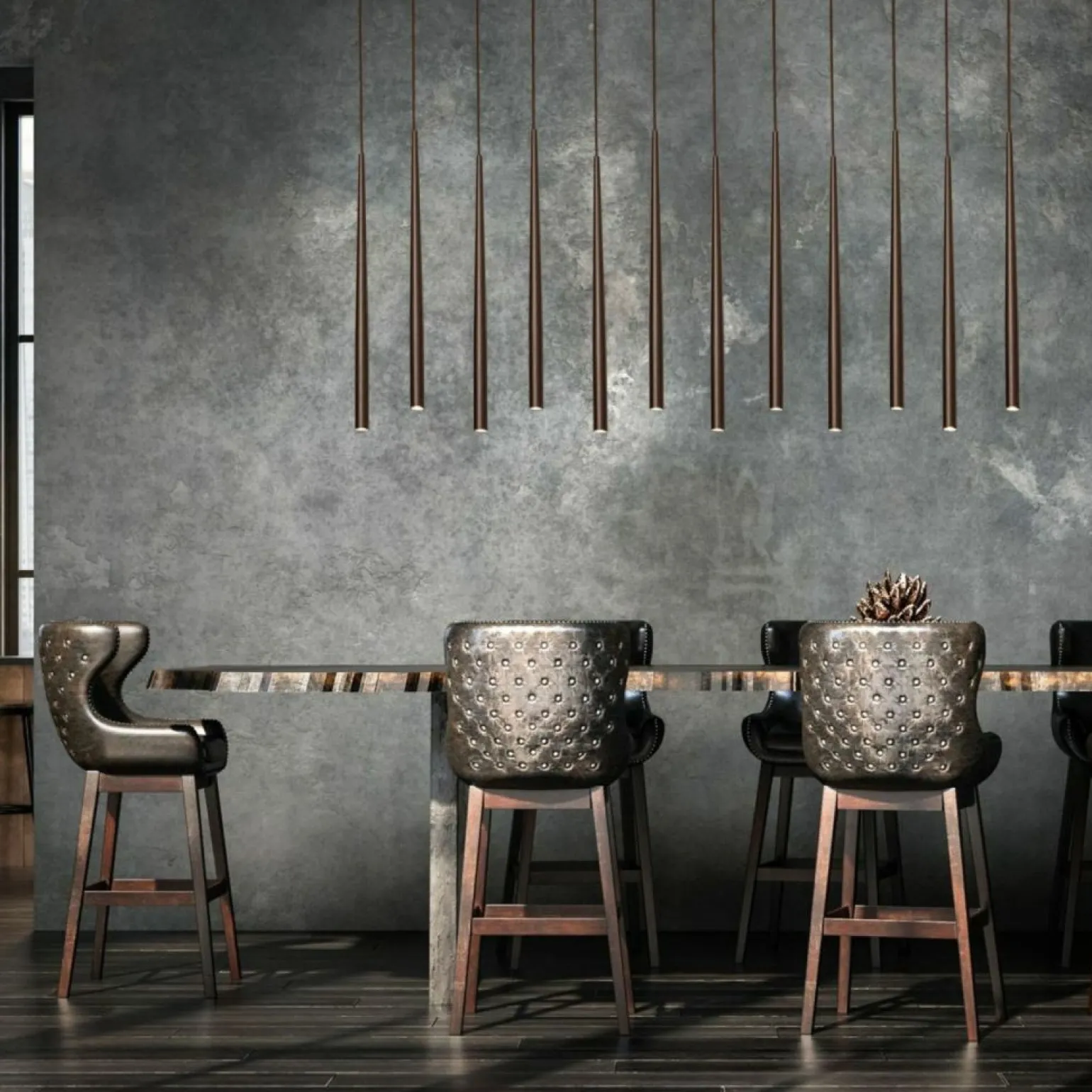 Fashion Nowoczesna, brązowa lampa nad stół TK 10111 PIANO BROWN | Kaja Żyrandole Nowoczesne