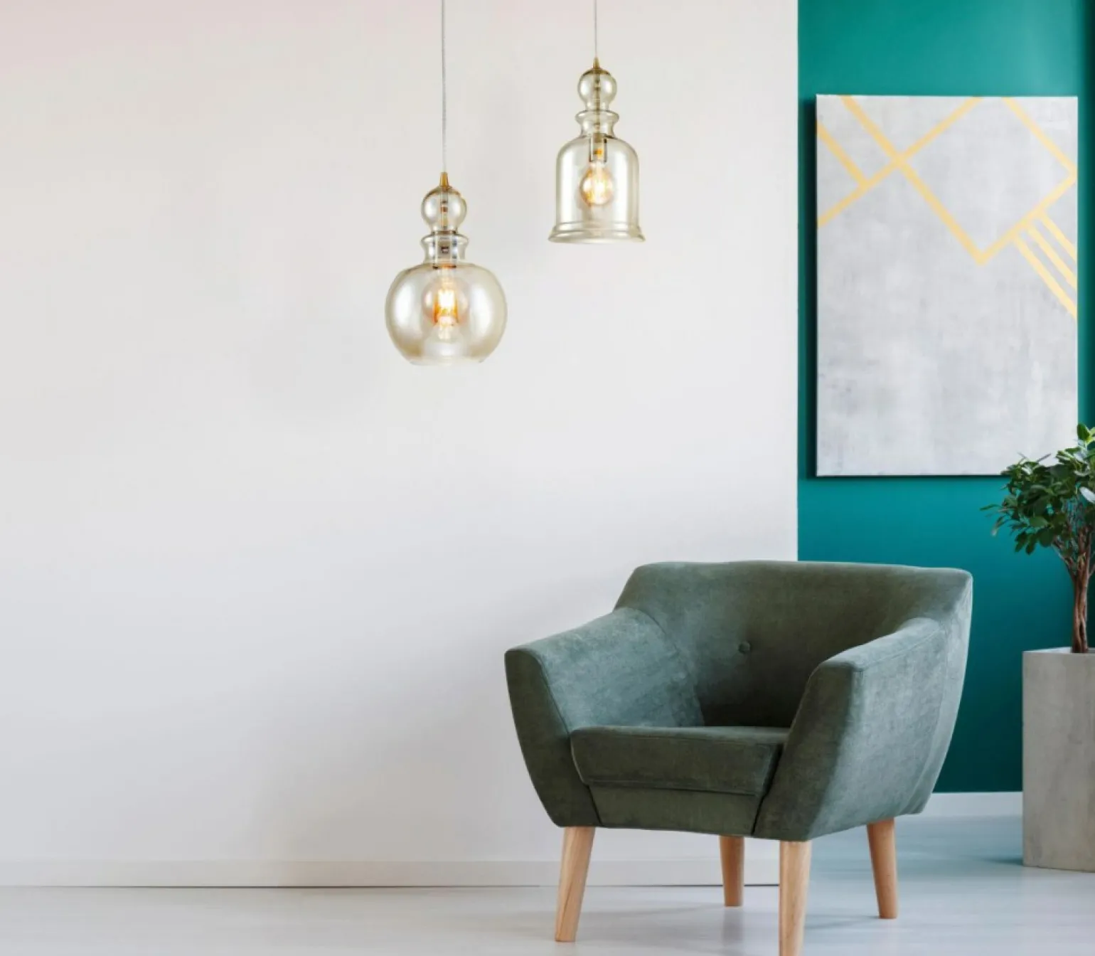 Sale Nowoczesna, bursztynowa lampa wisząca P003PL-01BZ TONE | Kaja Żyrandole Nowoczesne