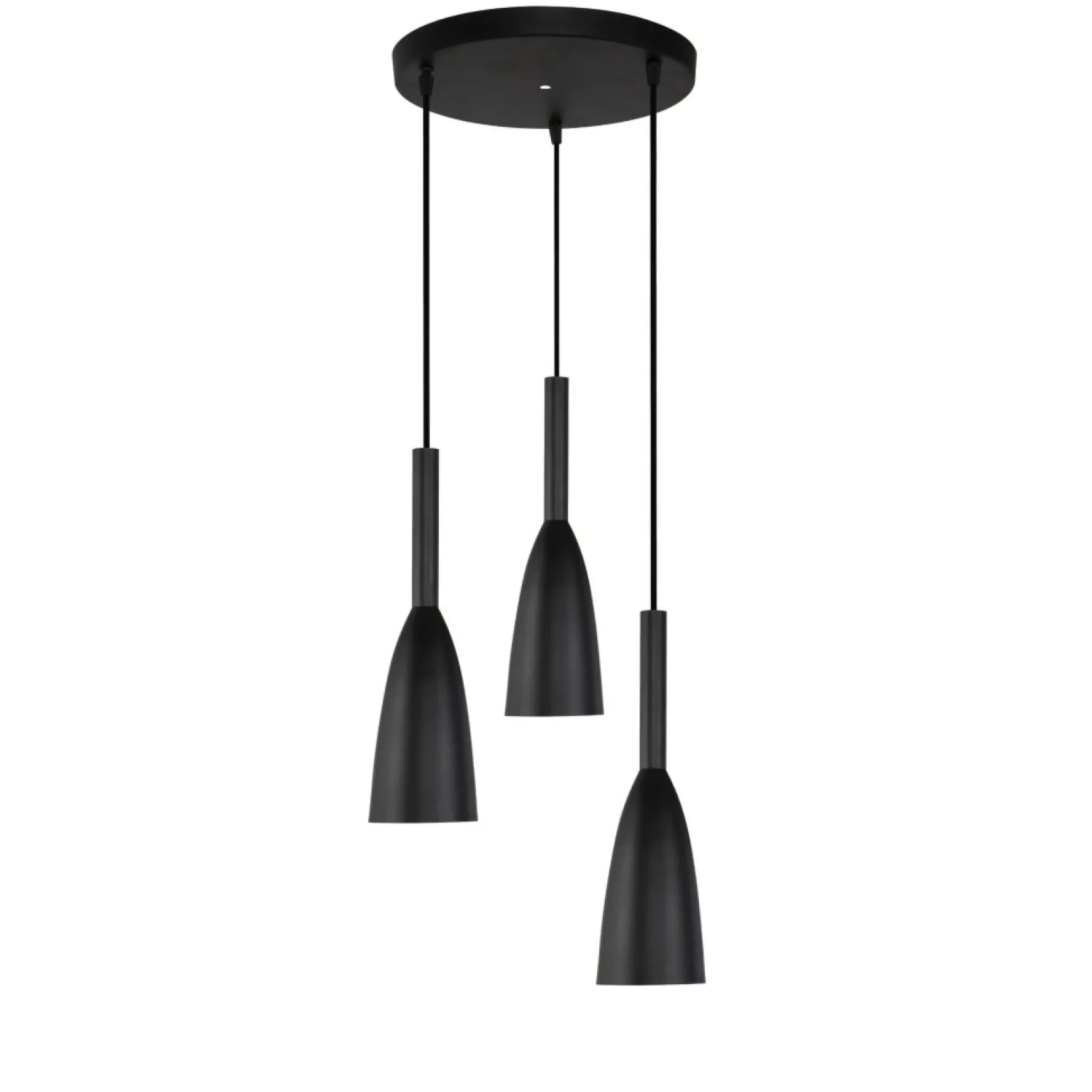 Outlet Nowoczesna, czarna lampa wisząca LP-181/3P BK SOLIN | Kaja Oświetlenie Żyrandole Nowoczesne