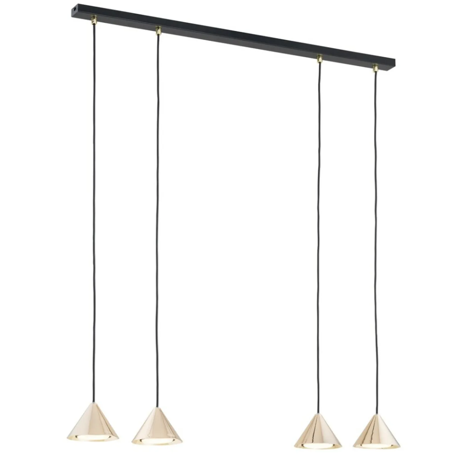 New Nowoczesna, czarno złota lampa wisząca 1329/4 ELIT | Kaja Oświetlenie Żyrandole Nowoczesne