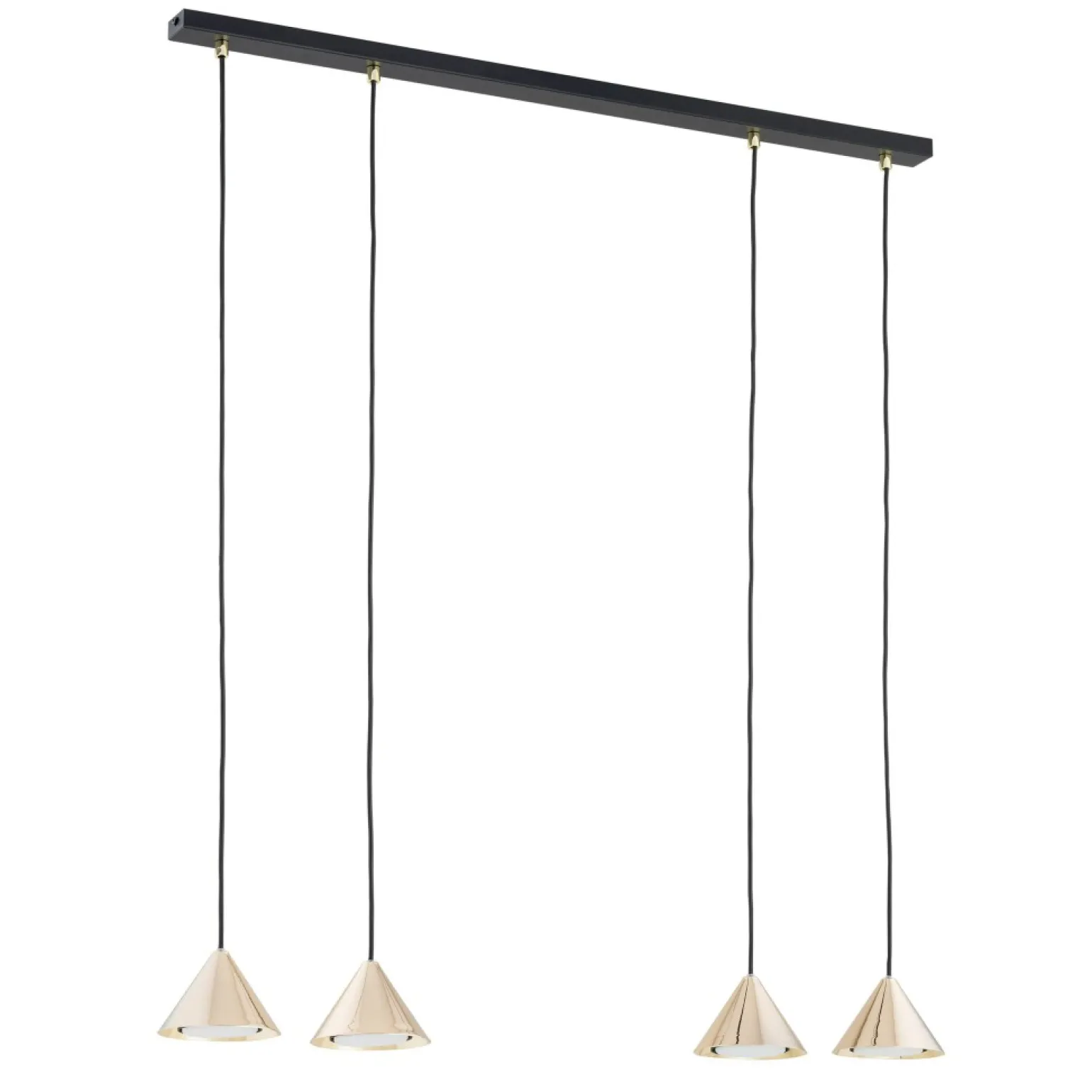 New Nowoczesna, czarno złota lampa wisząca 1329/4 ELIT | Kaja Oświetlenie Żyrandole Nowoczesne