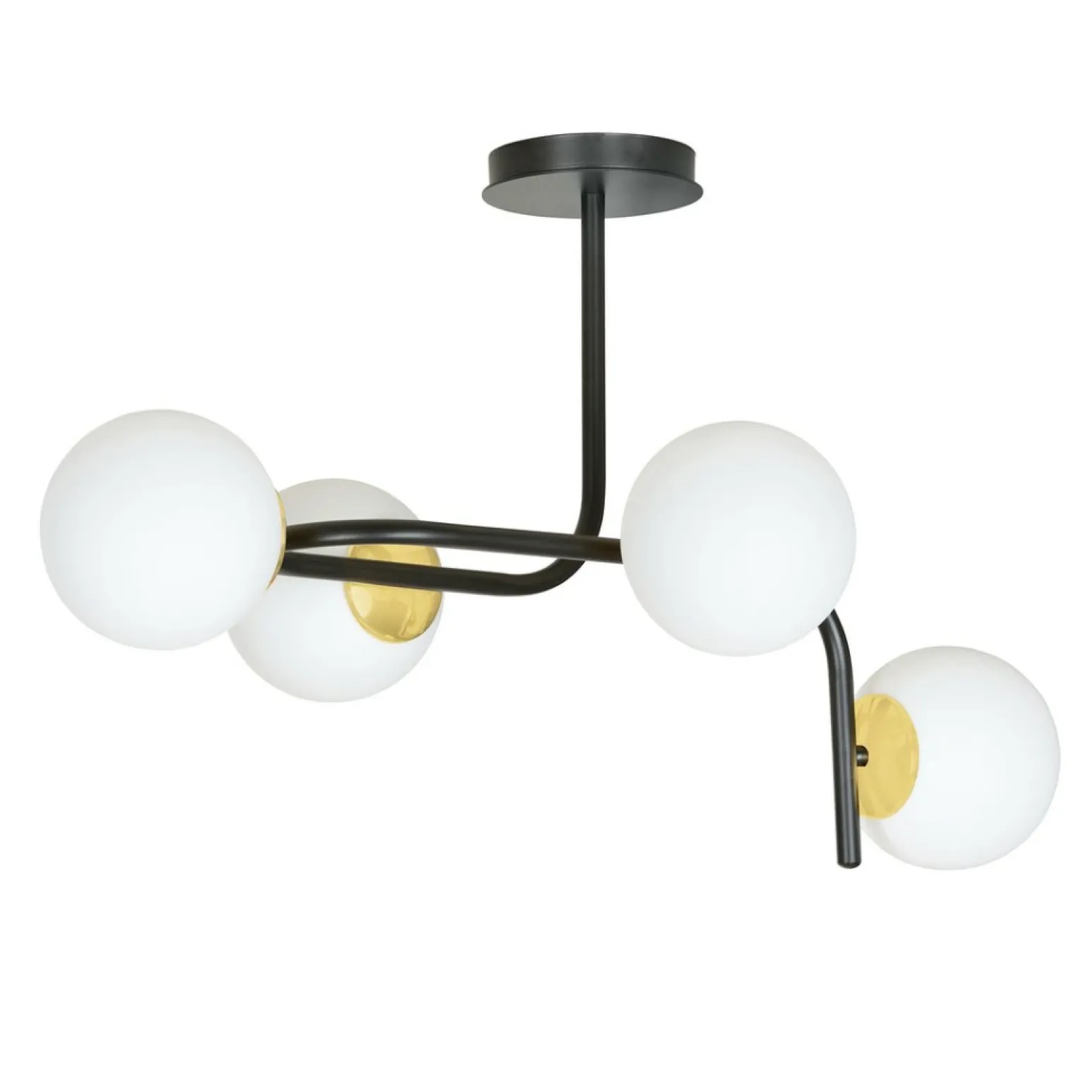 New Nowoczesna, czarno-złota lampa sufitowa 1032/4A RAGNAR | Kaja Żyrandole Nowoczesne