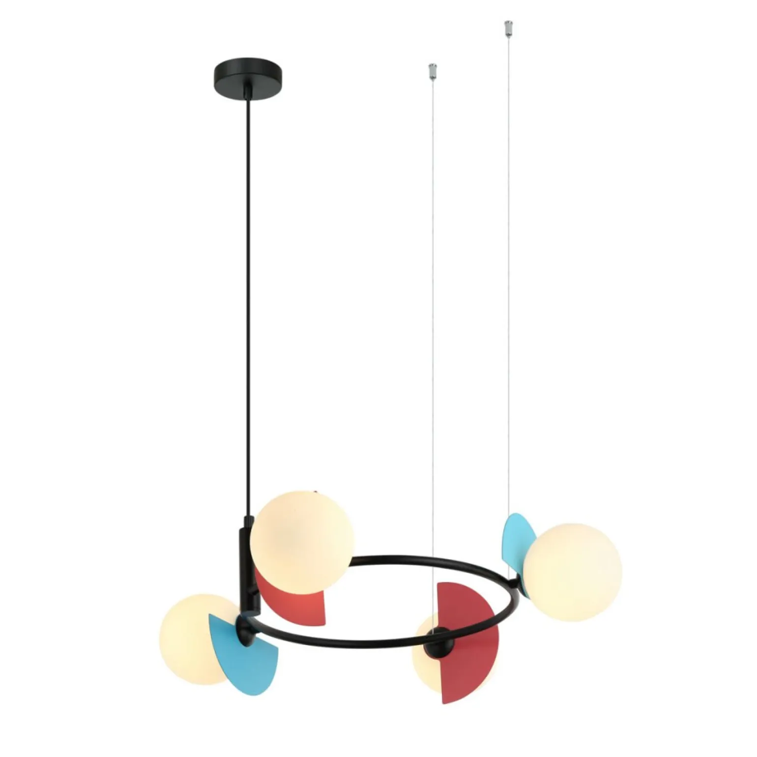 Fashion Nowoczesna, kolorowa lampa wisząca PND-37482-4R-MLTI NAUTI | Kaja Żyrandole Nowoczesne