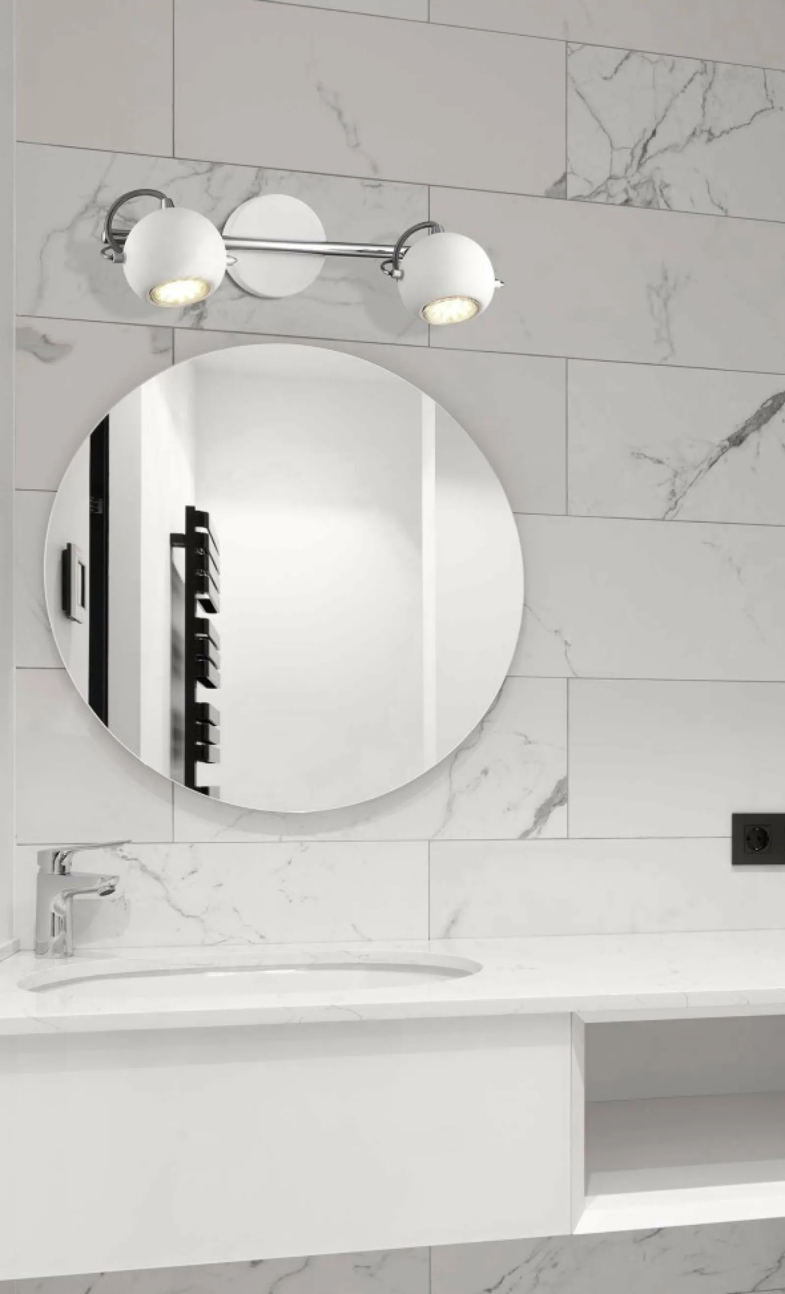 Sklep Kaja Nowoczesna lampa ścienna K-8002/2 WH SALVA WHITE | Kaja Oświetlenie* Reflektory Sufitowe Podłużne - Na Listwie