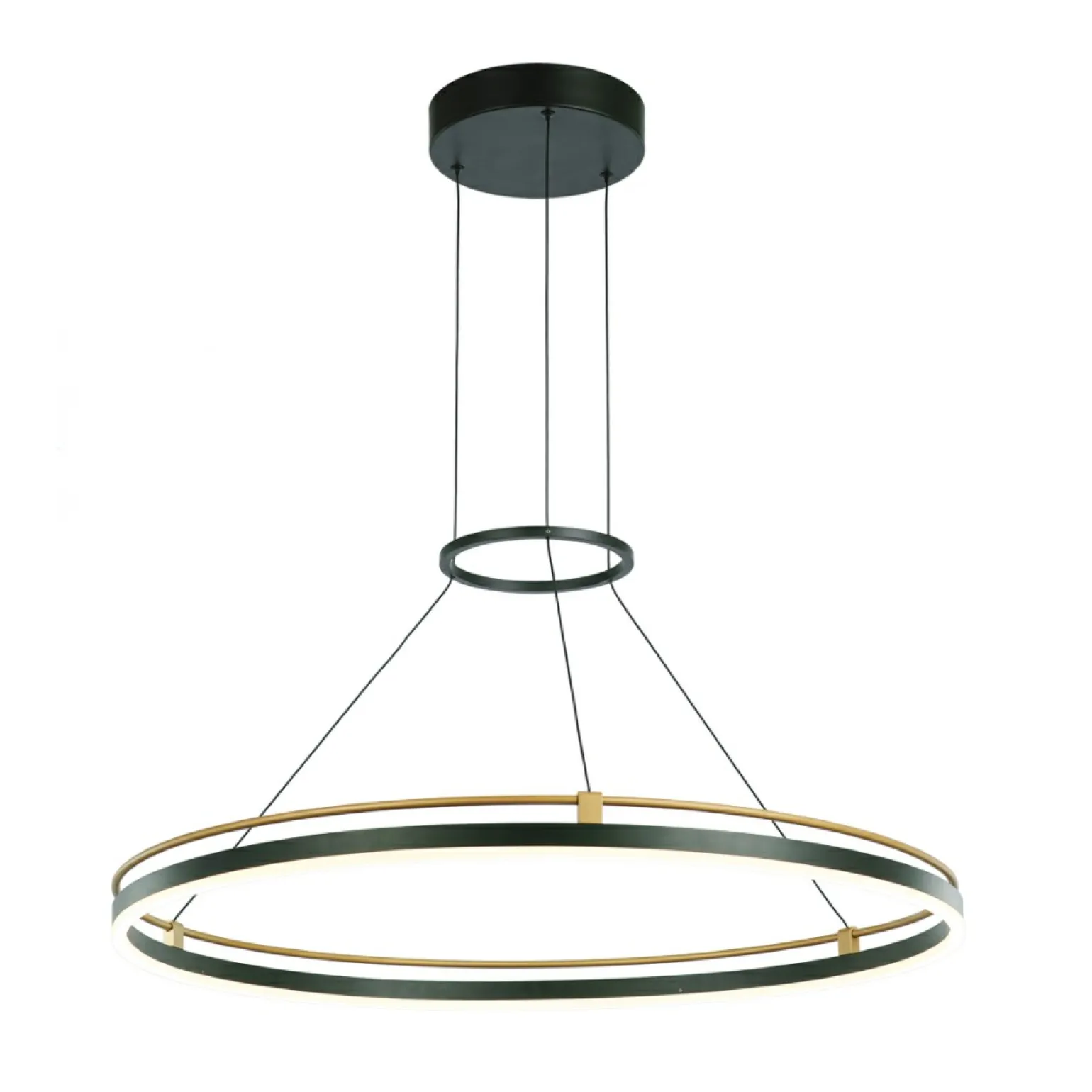 Fashion Nowoczesna lampa LED obręcz PND-54638R-28W-3K-BK-GD MERLOT | Kaja Żyrandole Nowoczesne