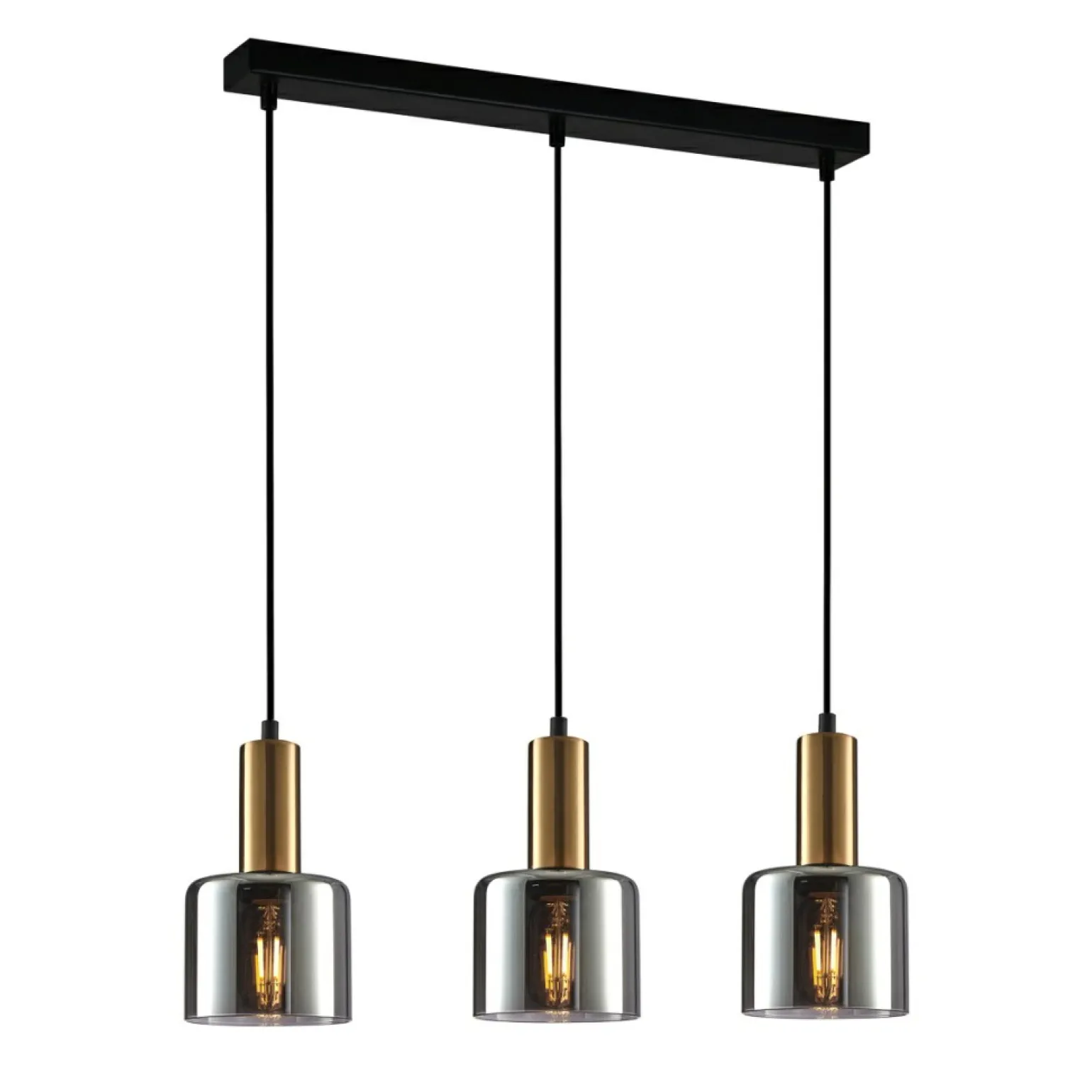 Clearance Nowoczesna lampa nad stół PND-65342-3-BRO+SG SANTIA | Kaja Oświetlenie Żyrandole Nowoczesne