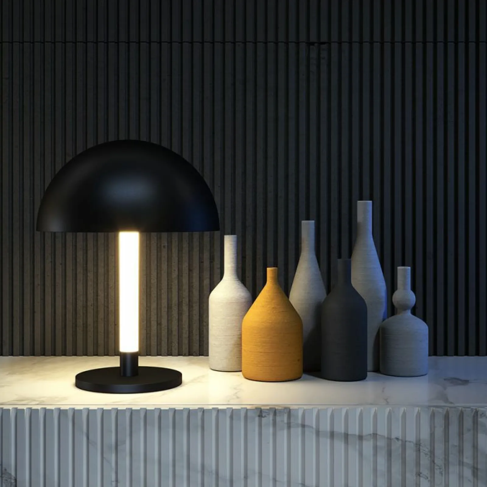 Sklep Kaja Nowoczesna lampa stołowa z kopułowym kloszem Z012TL-L8B3K z serii RAY* Nowoczesne Lampki Stołowe | Lampy Led