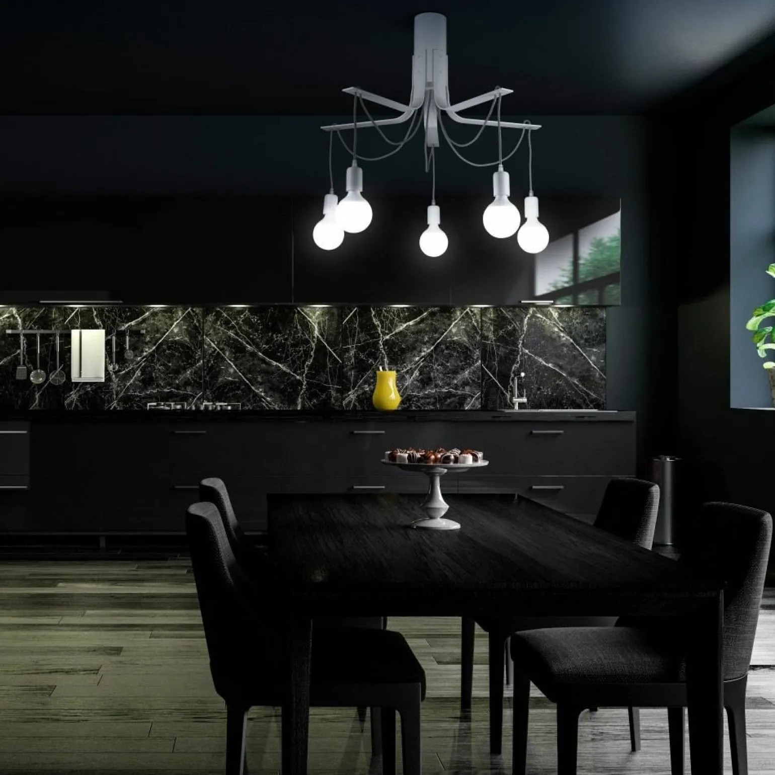 Best Nowoczesna lampa sufitowa do salonu 67983 BORNHOLM | Kaja Oświetlenie Żyrandole Nowoczesne