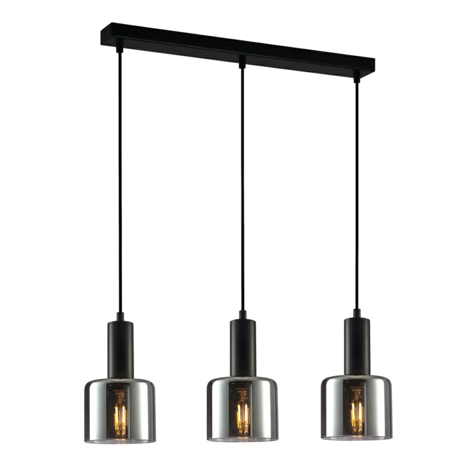 Discount Nowoczesna lampa wisząca PND-65342-3-BK+SG SANTIA | Kaja Oświetlenie Żyrandole Nowoczesne