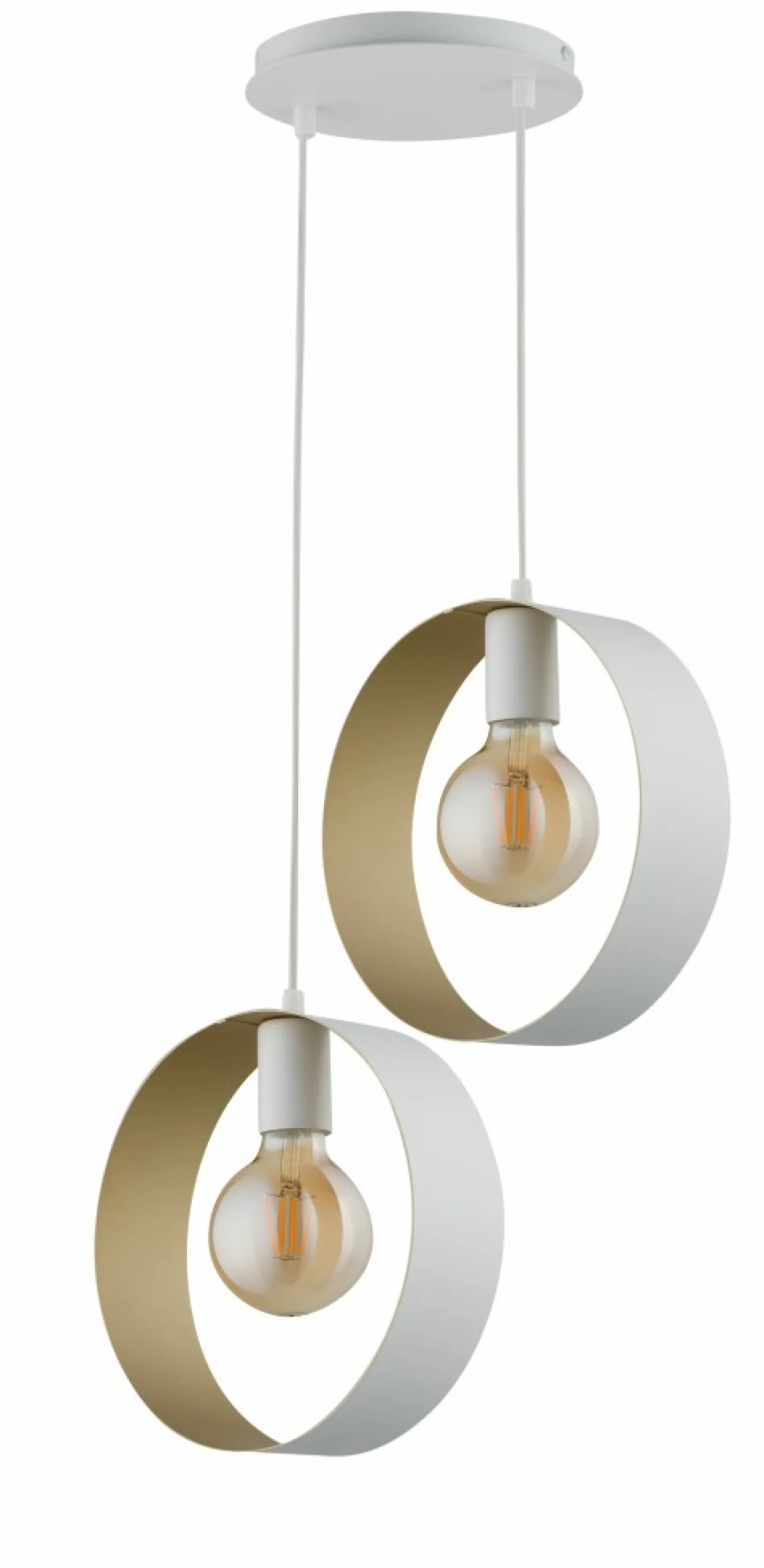 Cheap Nowoczesna lampa wisząca z biało-złotymi obręczami SIG 32290 - HAPPY Żyrandole Nowoczesne