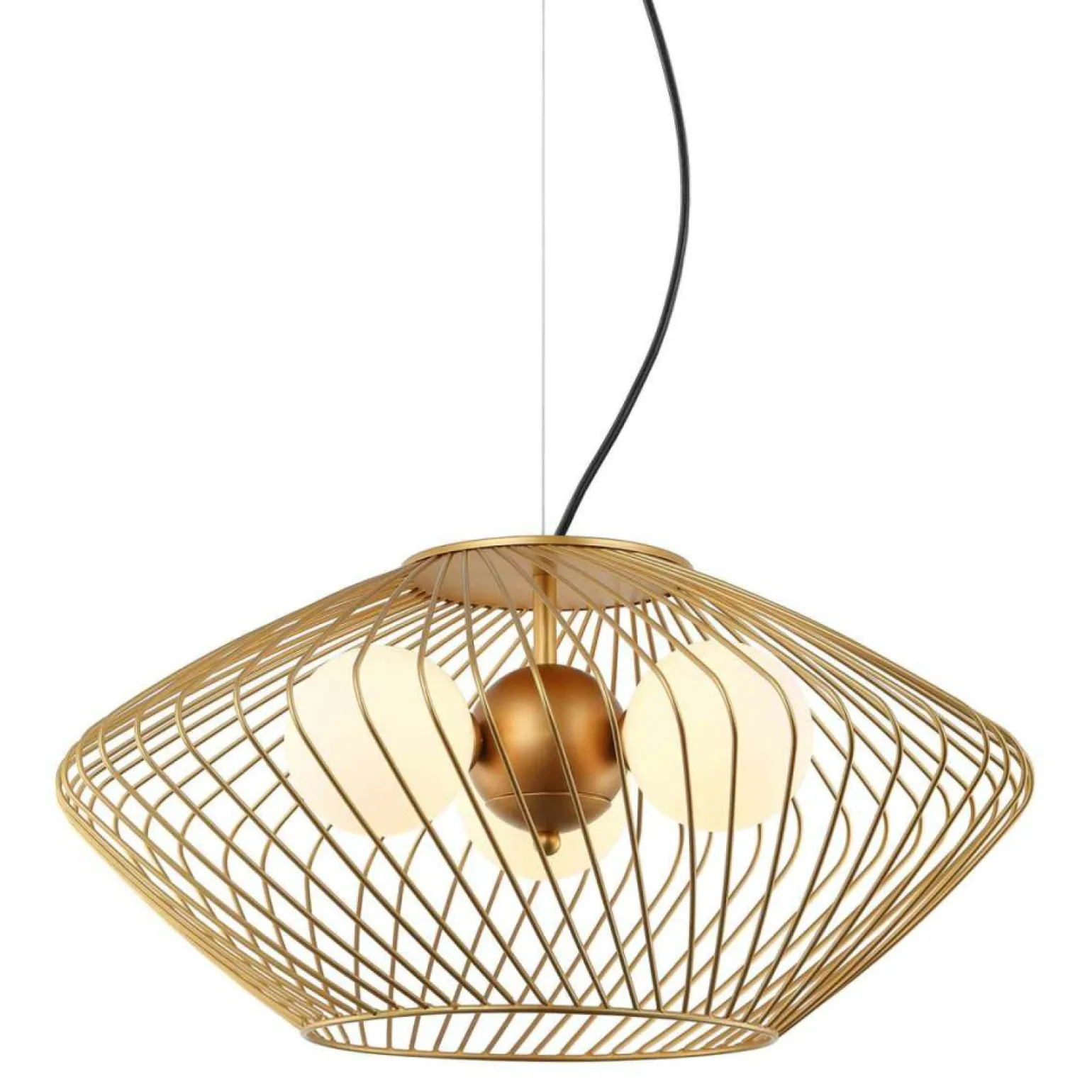 Discount Nowoczesna lampa wisząca z drutu MDM-3845-3 GD ZENO | Kaja Oświetlenie Żyrandole Nowoczesne