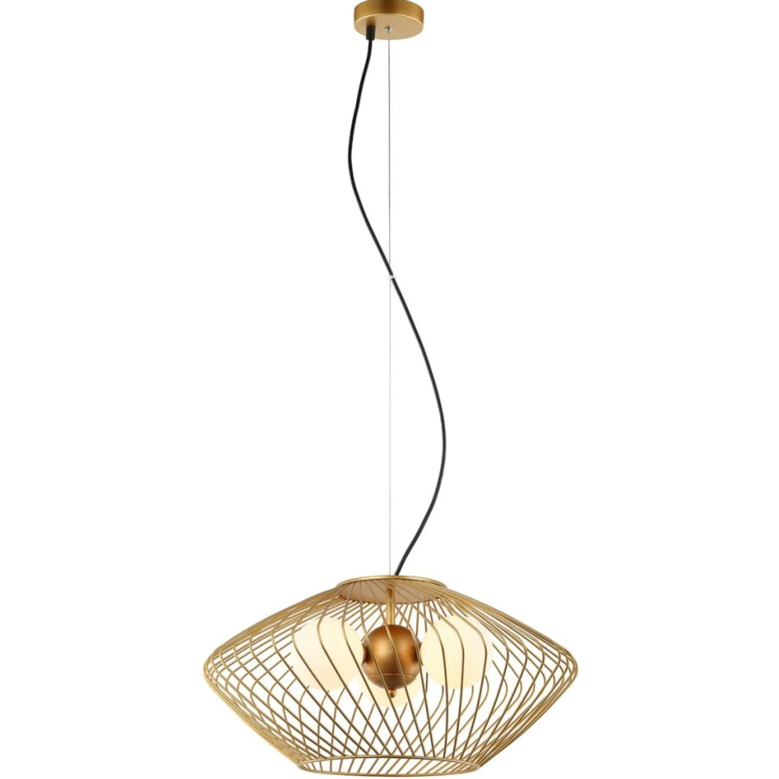 Discount Nowoczesna lampa wisząca z drutu MDM-3845-3 GD ZENO | Kaja Oświetlenie Żyrandole Nowoczesne