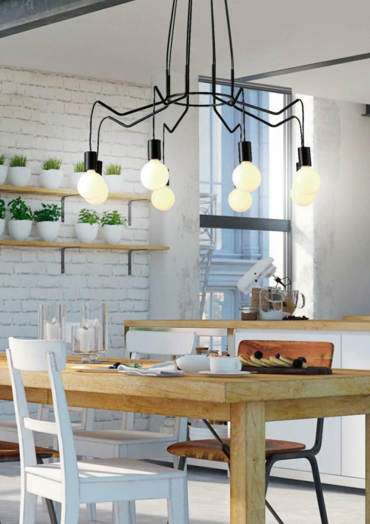 Best Sale Nowoczesna lampa wisząca z przewodami 38-71057 BASSO | Kaja Żyrandole Nowoczesne