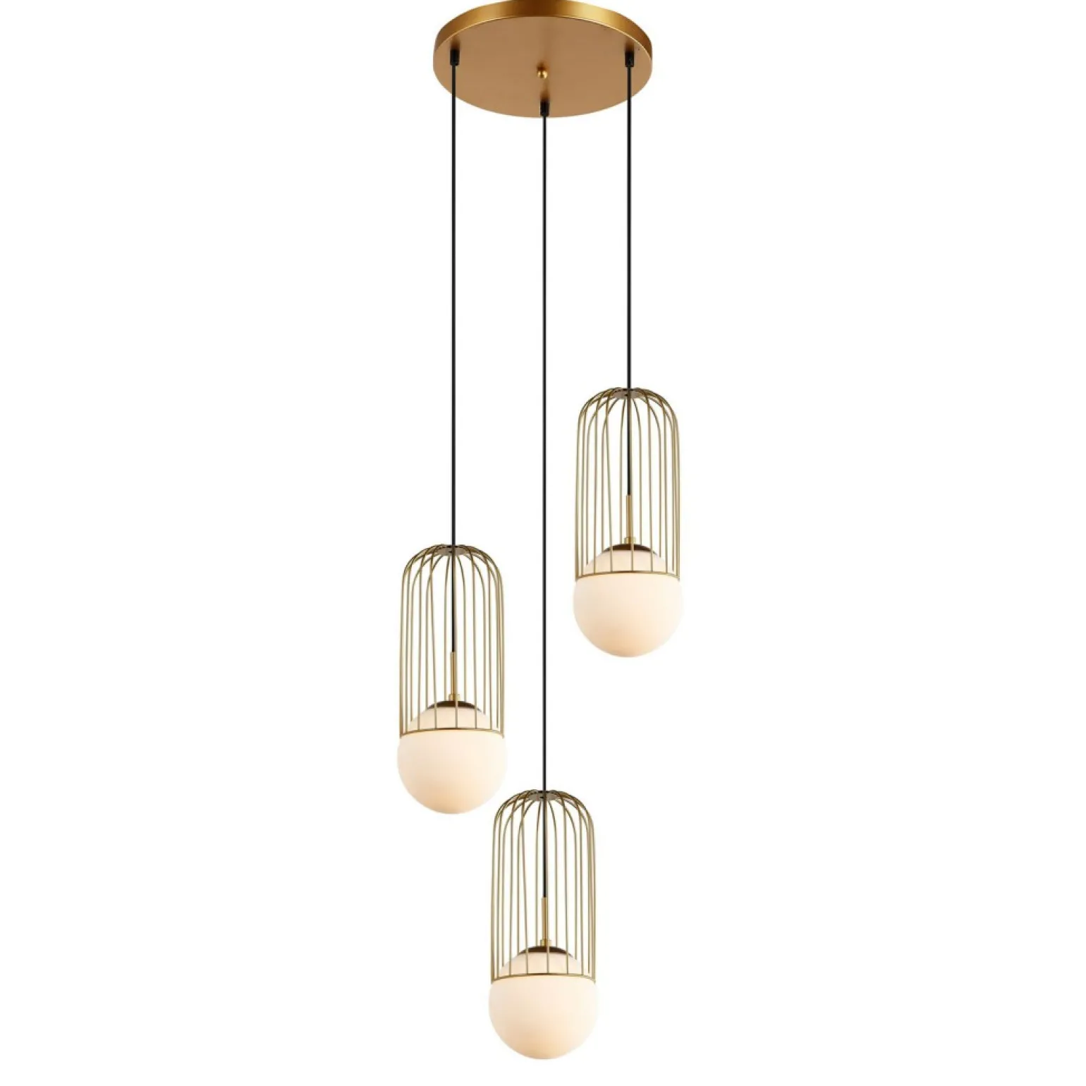 Online Nowoczesna, złota lampa wisząca MDM-3939/3 GD MATTY | Kaja Oświetlenie Żyrandole Nowoczesne
