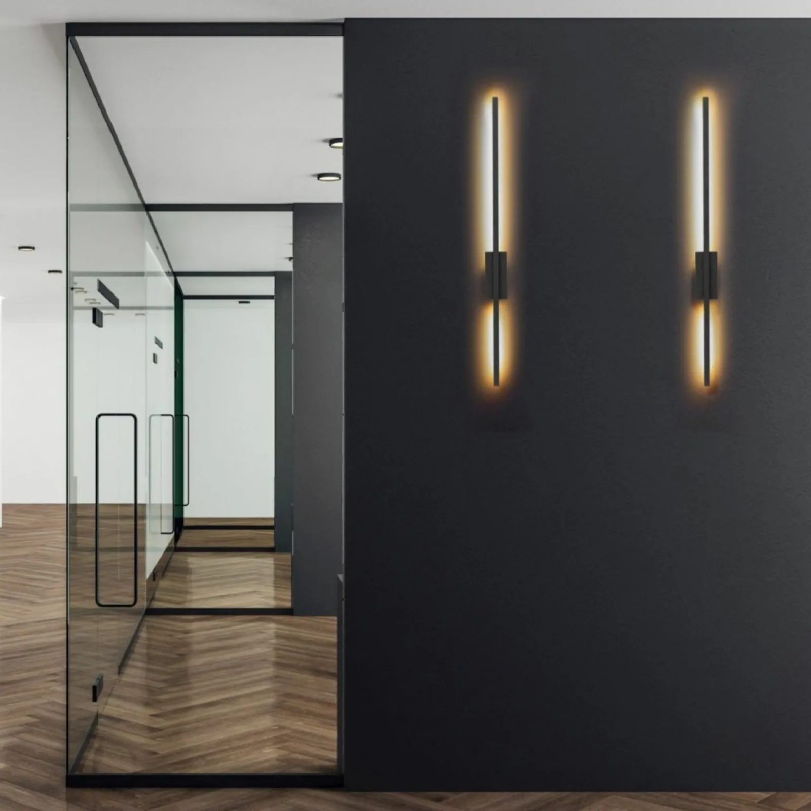 Sklep Kaja Nowoczesny kinkiet do oświetlenia holu TK 6627 FLASH BLACK | Kaja* Lampy Led