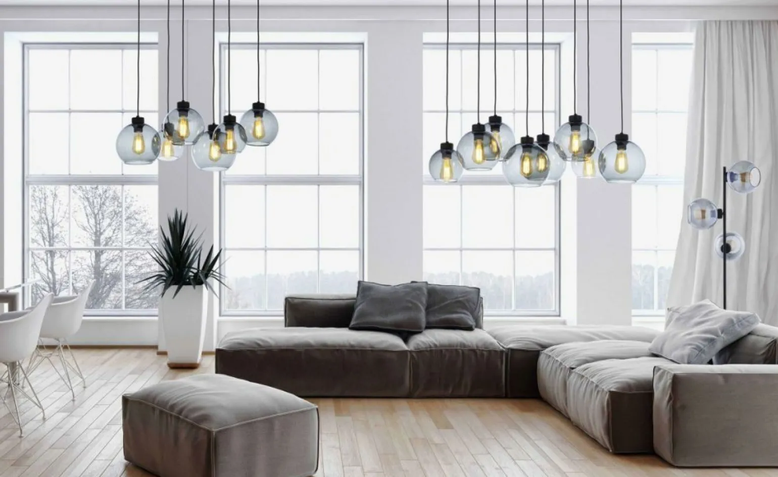 Outlet Nowoczesny żyrandol do pokoju TK 2833 CUBUS GRAPHITE | Kaja Żyrandole Nowoczesne
