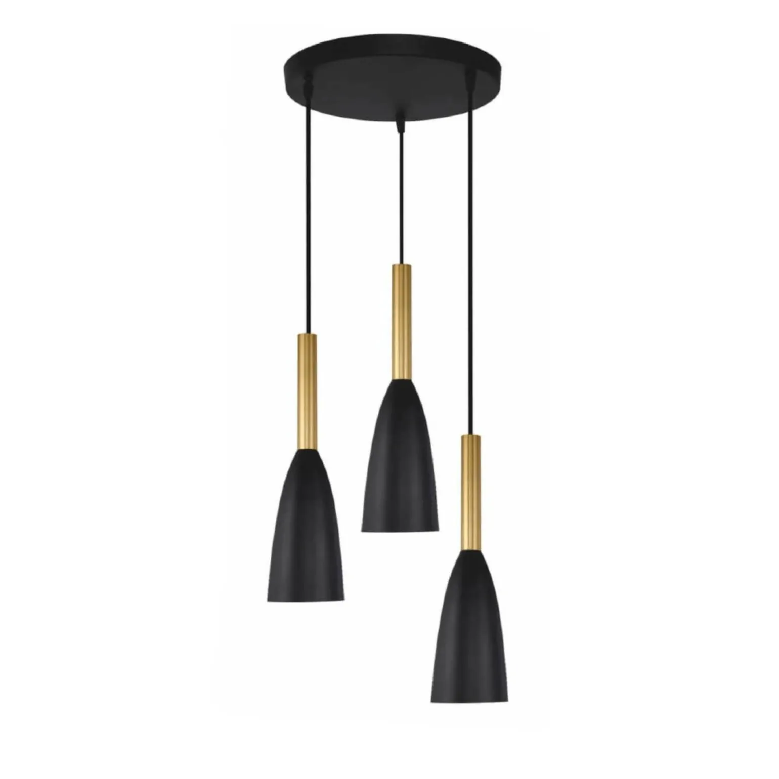 Outlet Nowoczesny żyrandol, kaskada tub LP-181/3P BK/GD SOLIN | Kaja Żyrandole Nowoczesne