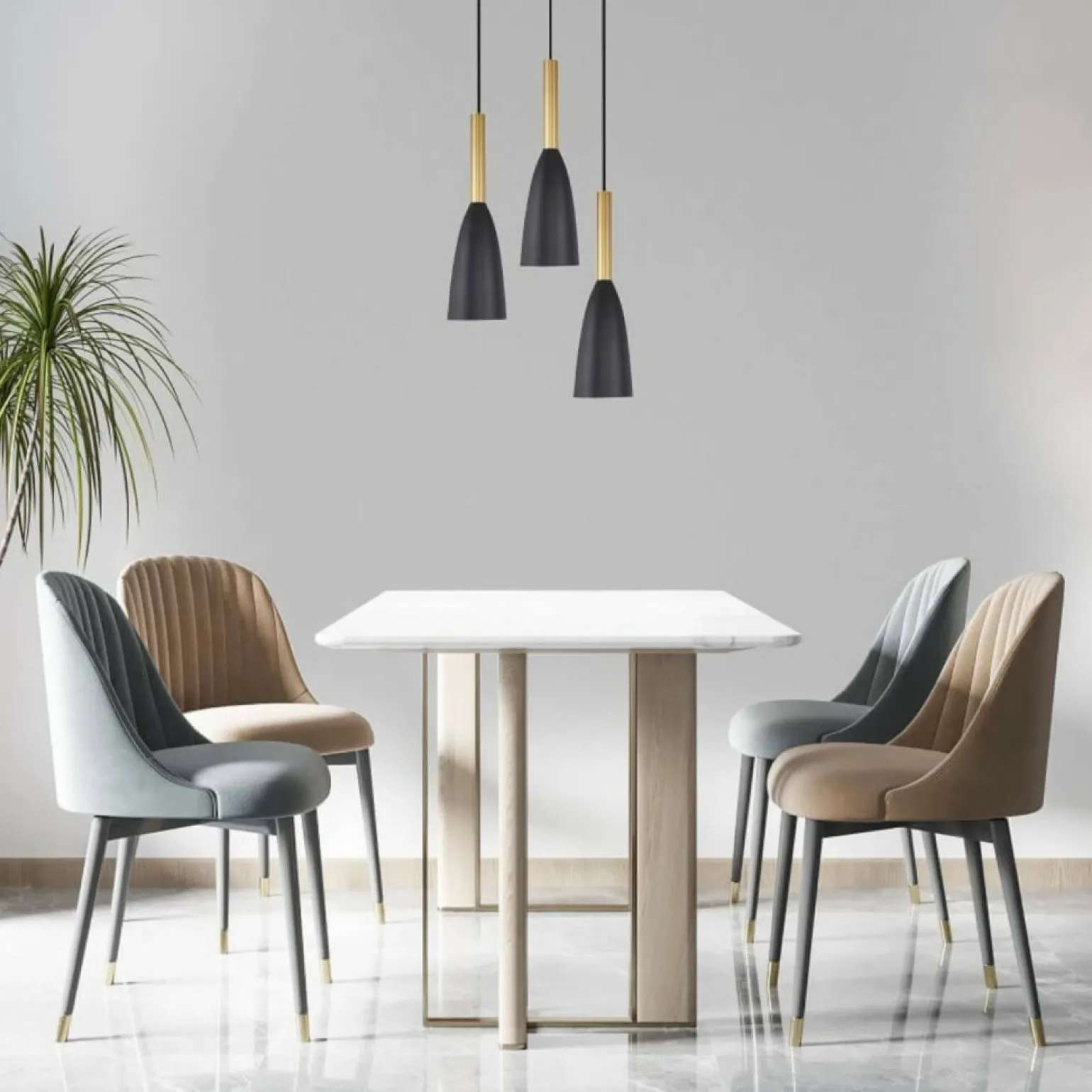 Outlet Nowoczesny żyrandol, kaskada tub LP-181/3P BK/GD SOLIN | Kaja Żyrandole Nowoczesne