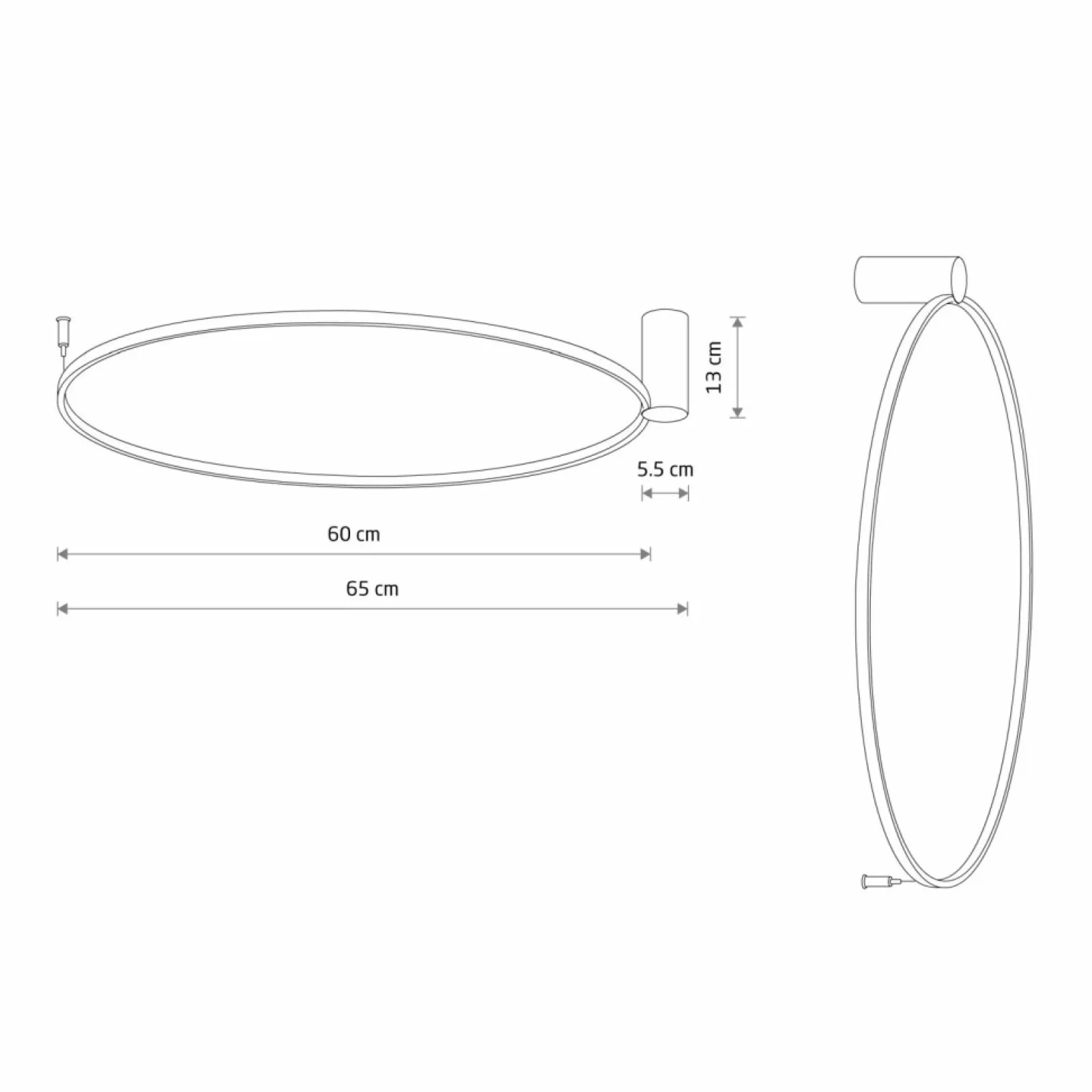 Sklep Kaja Obręcz LED na sufit i ścianę ⌀60cm 3000K 10815 CIRCOLO LED | Kaja* Plafony Nowoczesne | Lampy Led