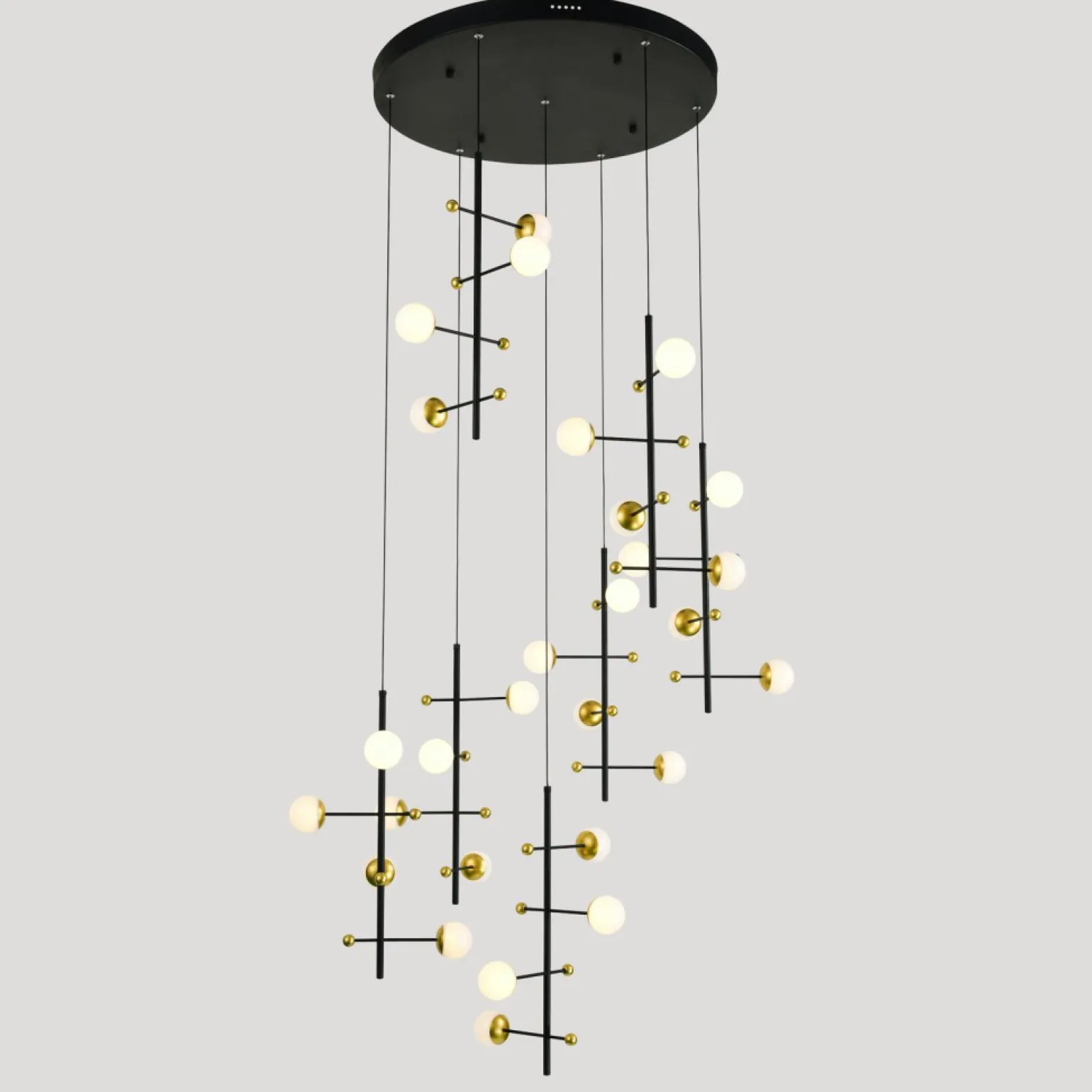 Flash Sale Ogromna lampa LED na antresolę PND-43883-28 HELMOND | Kaja Oświetlenie Żyrandole Nowoczesne