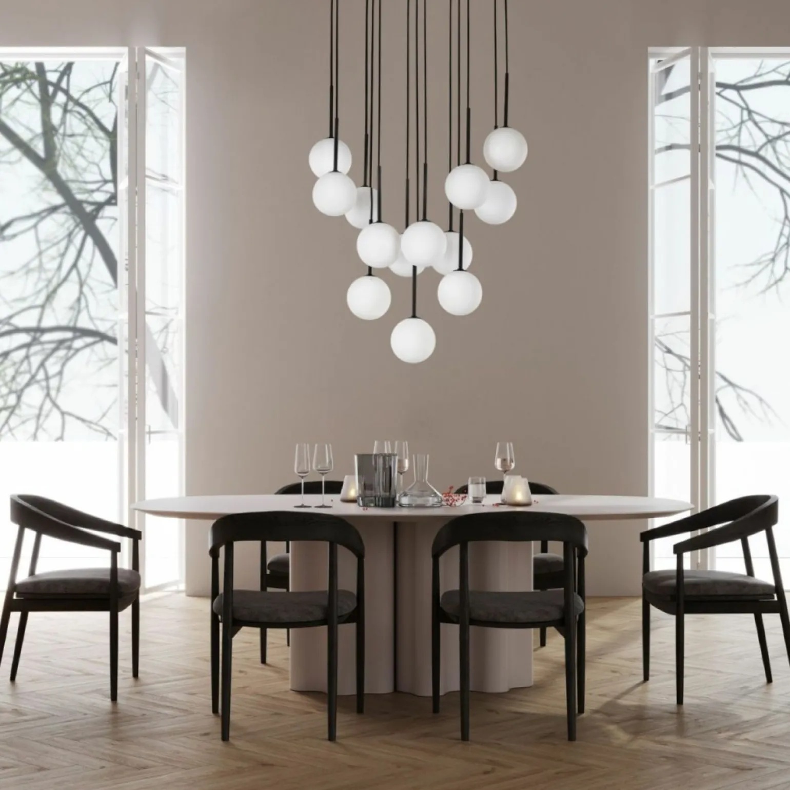 Best Sale Okazała, czarno-biała lampa wisząca TK 10079 MARTIN WHITE | Kaja Żyrandole Nowoczesne