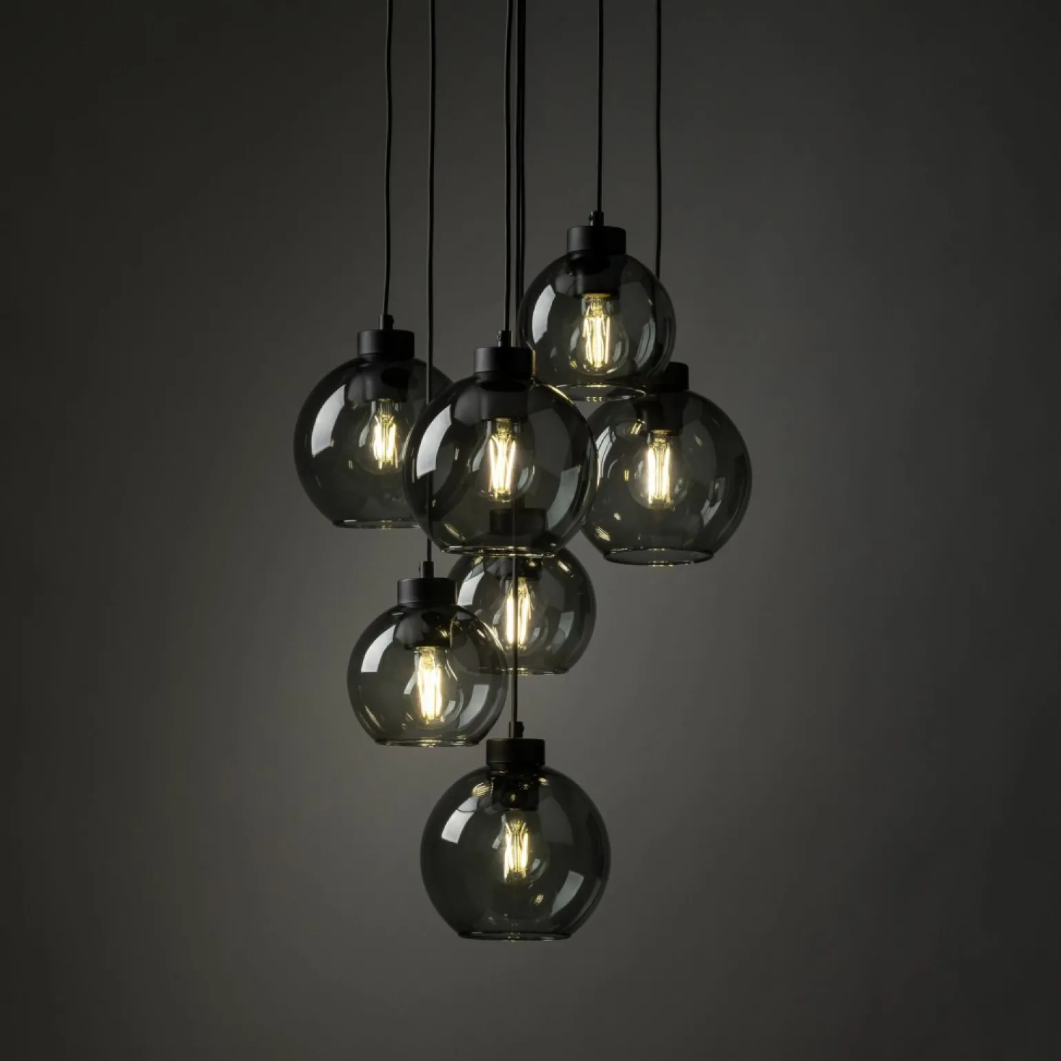 Discount Okazała lampa wisząca do salonu TK 10207 CUBUS GRAPHITE | Kaja Żyrandole Nowoczesne