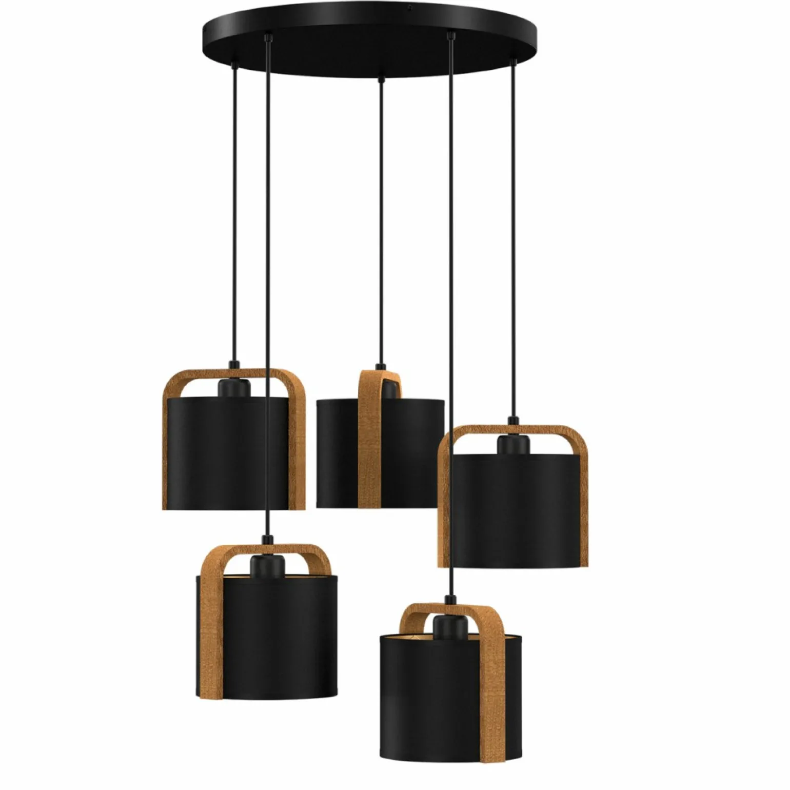 Best Sale Okazała lampa wisząca, pięć, czarnych abażurów LX 4132 z serii JONKO Żyrandole Nowoczesne