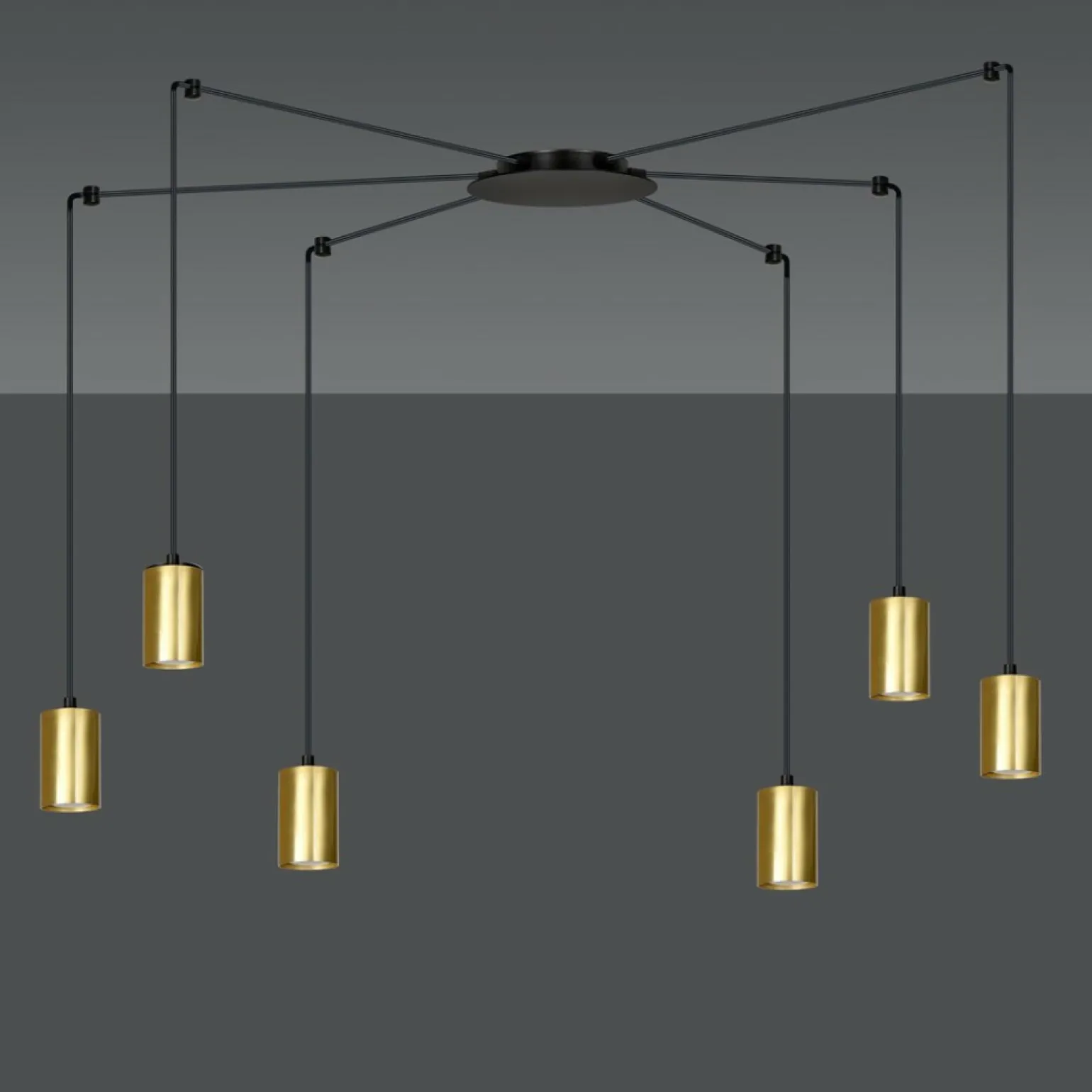Cheap Okazała lampa wisząca z 6 złotymi tubami 526/6 | Kaja Oświetlenie Żyrandole Nowoczesne