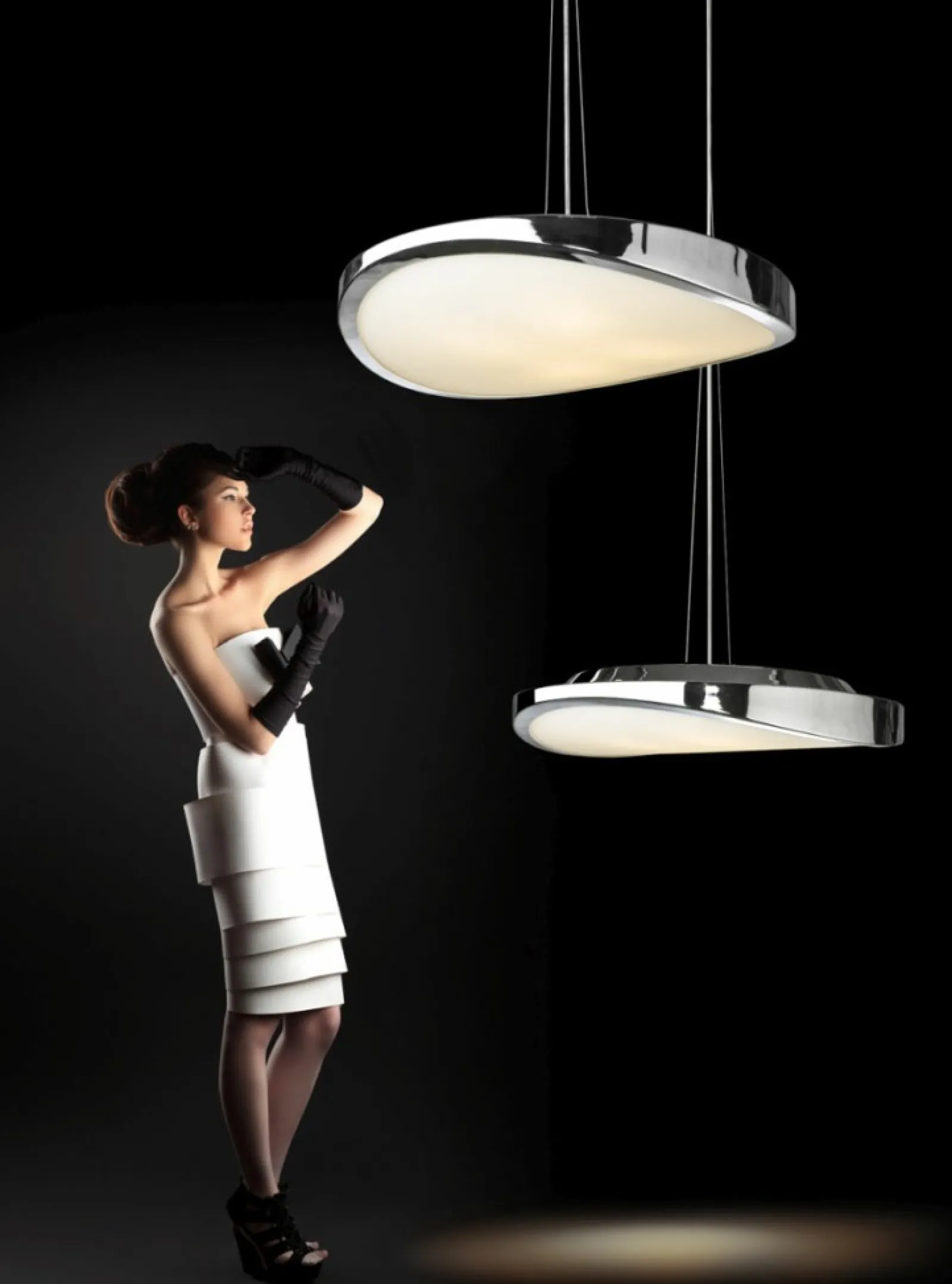Sklep Kaja Okrągła, owana lampa sufitowa ⌀58cm AZ0984 CIRCULO E | Kaja* Plafony Nowoczesne