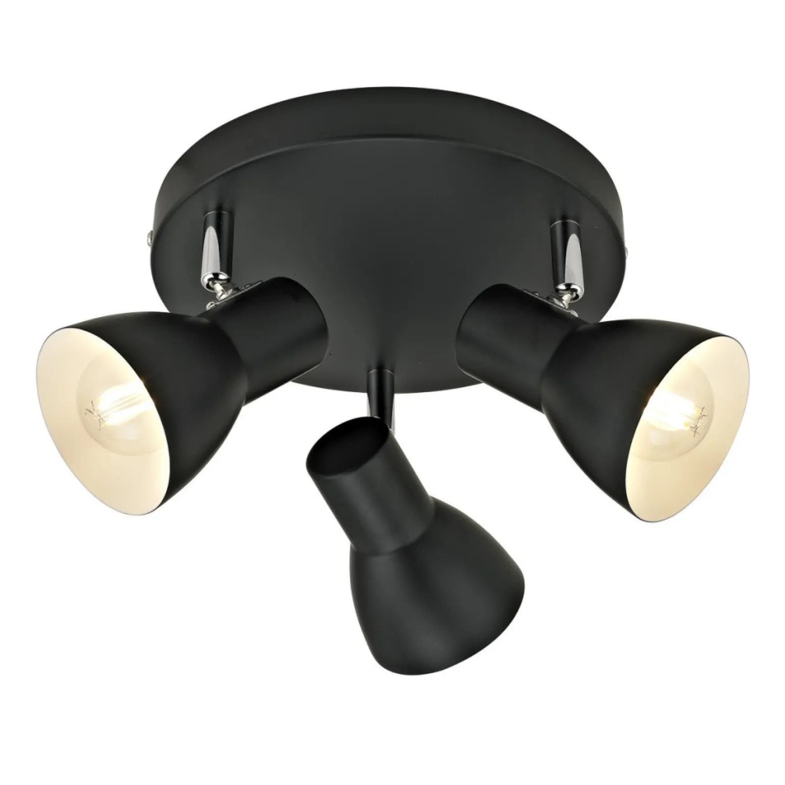 Clearance Okrągła, czarna lampa sufitowa do garderoby SPL-3422-3-BL RIADO Żyrandole Nowoczesne