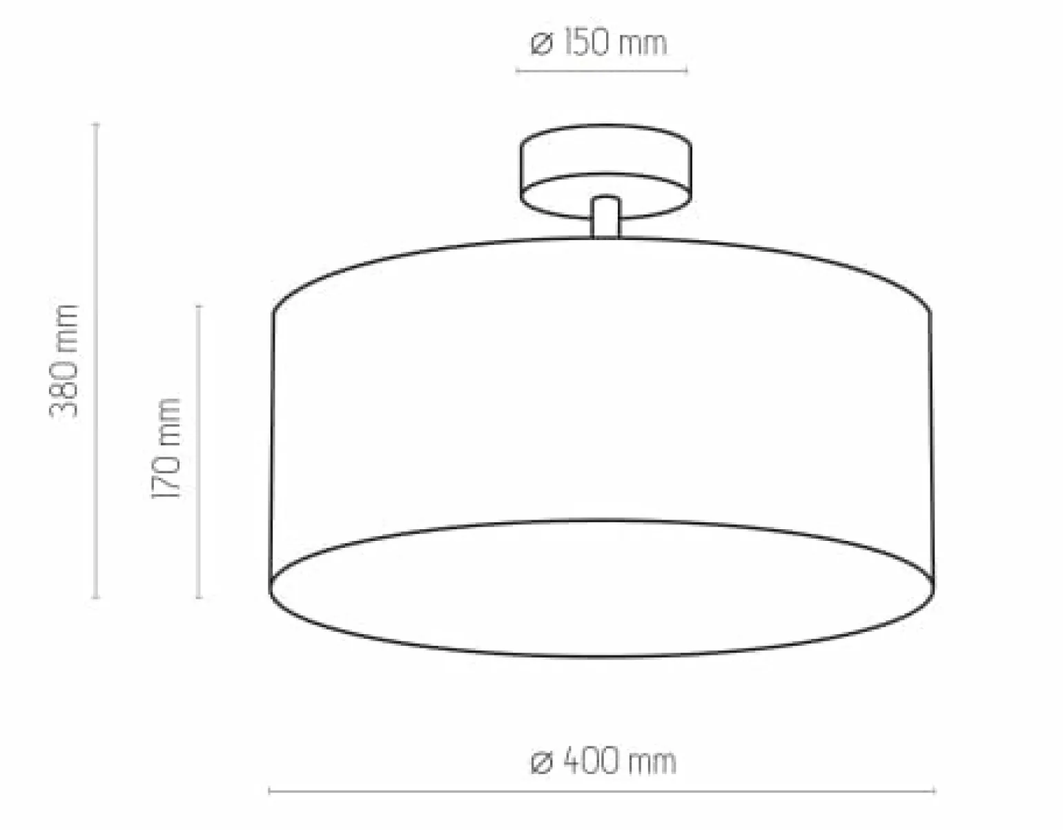 Store Okrągła lampa sufitowa z czarnym abażurem TK 4246 RONDO | Kaja Żyrandole Nowoczesne