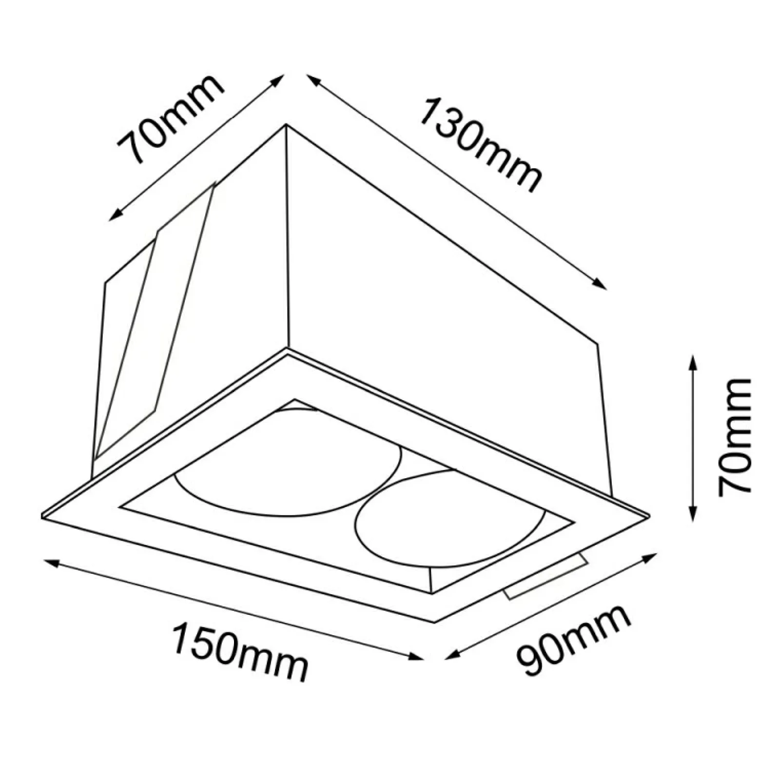 Sklep Kaja Oprawa wpustowa na 2 żarówki GU10 15x9cm ANT 3035 CAGE | Kaja* Oprawy Podtynkowe