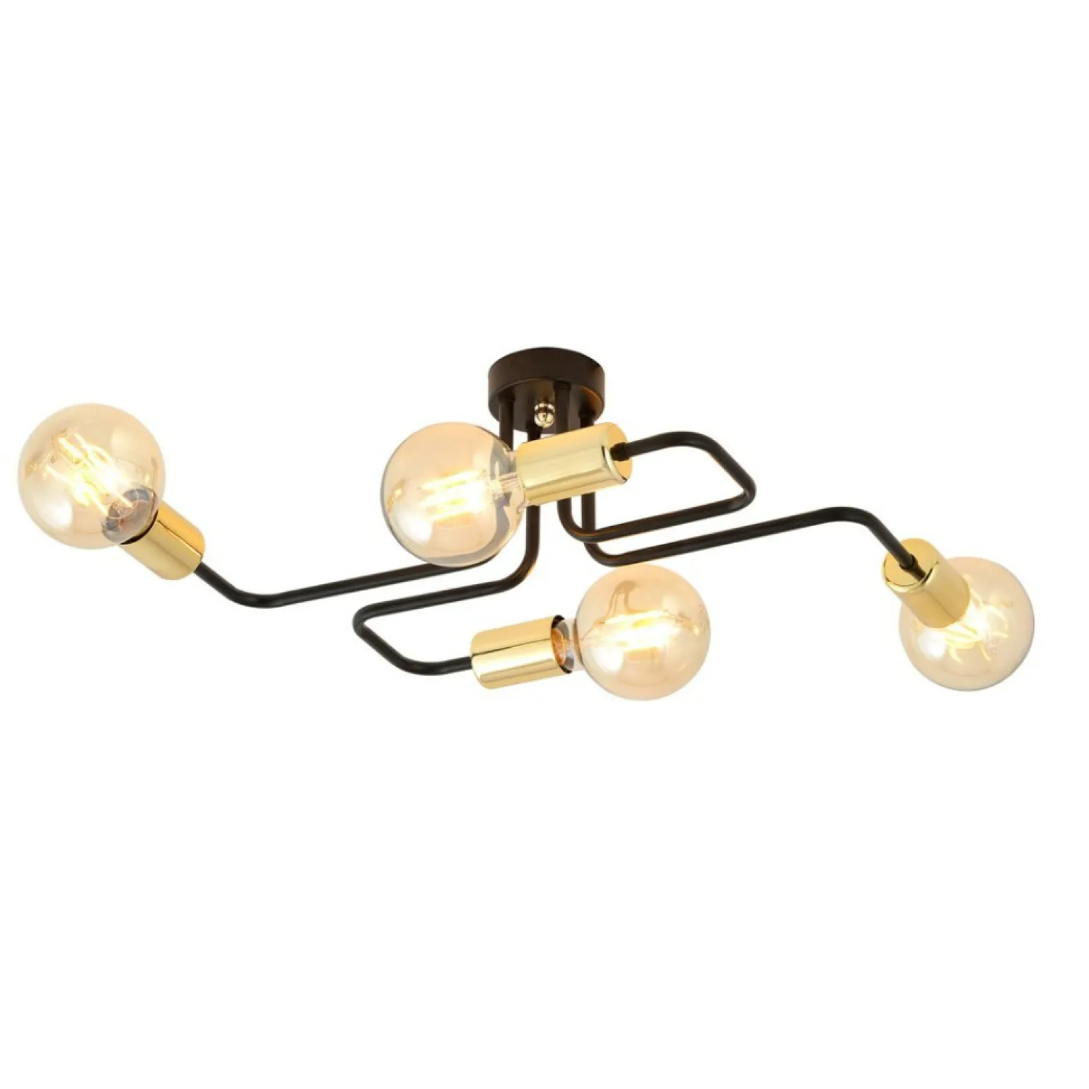 Discount Ozdobna lampa sufitowa ze złotymi oprawkami 1175/4 z serii VEKEN Żyrandole Nowoczesne
